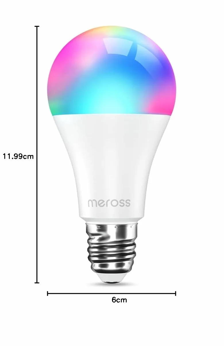 Meross Ampoule Connectée WiFi LED Intelligente E27 Dimmable Multicolore 2700K-6500K Compatible Alexa Google Home