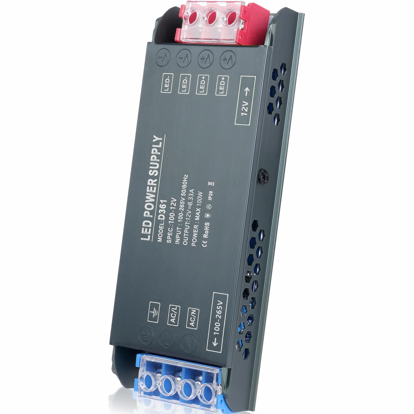AXFEE Transformateur LED 24 V 100 W, 240 V CA vers 24 V DC 4,16 A, adaptateur de pilote à tension constante