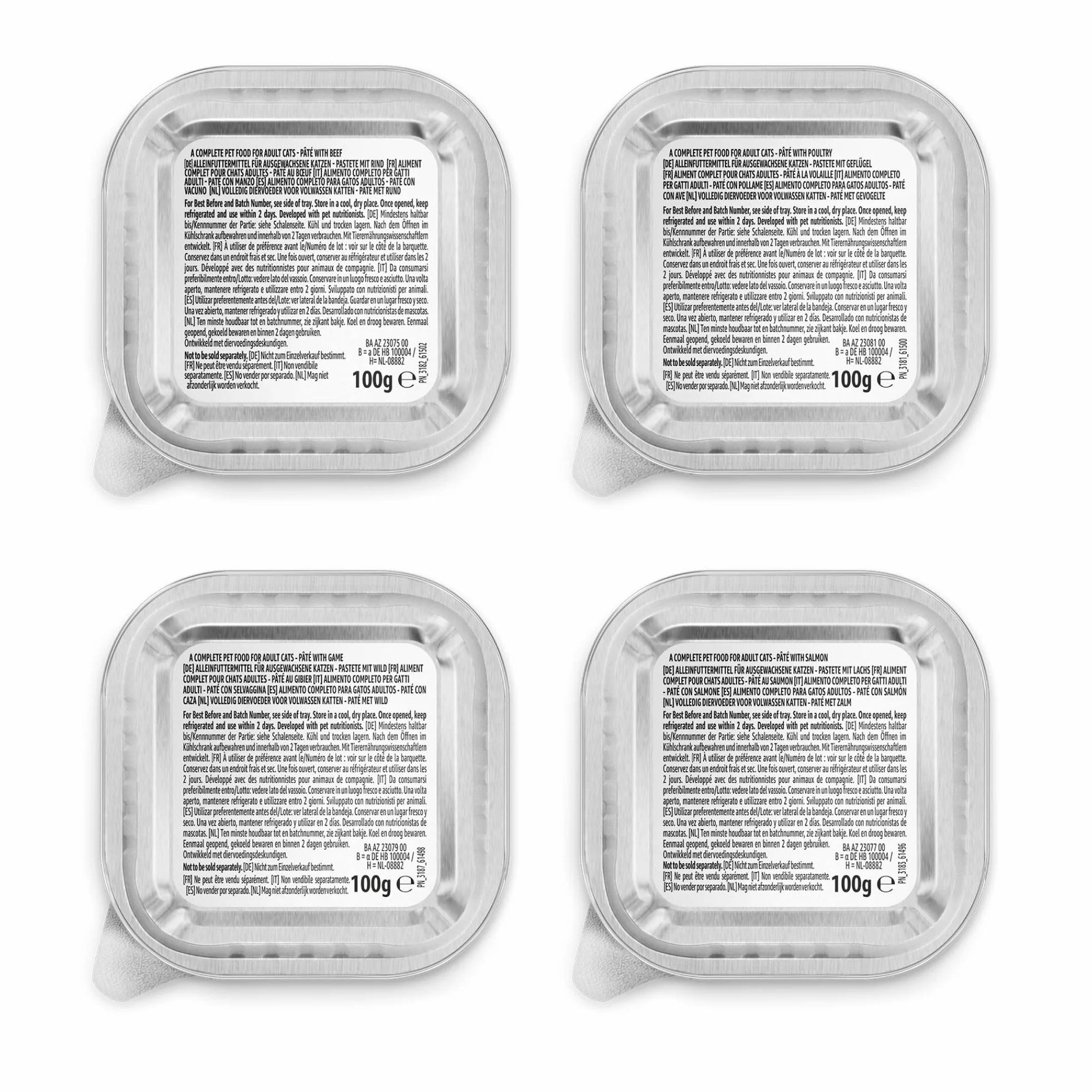 Amazon Nourriture Humide pour Chats Pâté Mélangé 100g Lot de 32