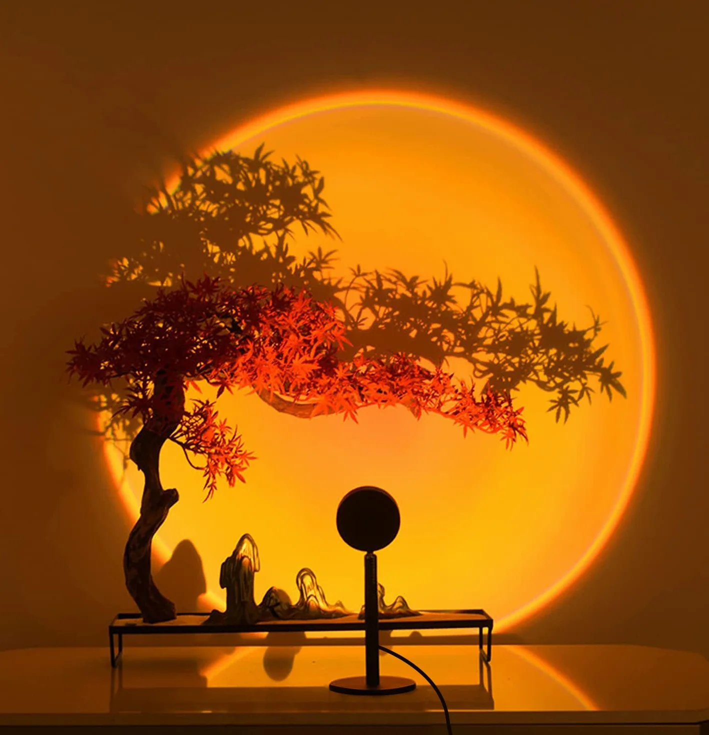Lampe Coucher de Soleil, Projection Lumière USB, Rotation 180°, Ambiance, Selfie, Décoration