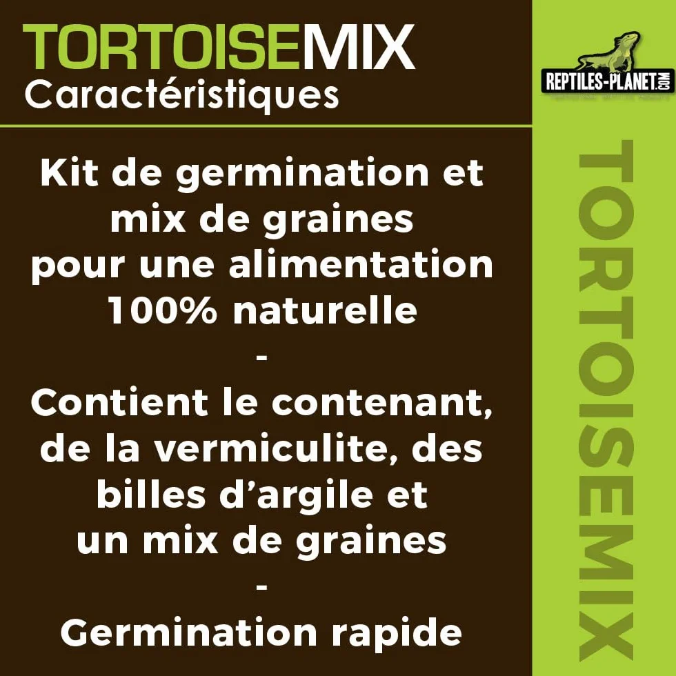 Reptiles Planet Tortoisemix Mélange de Graines à Germer Nourriture pour Tortues Terrestres