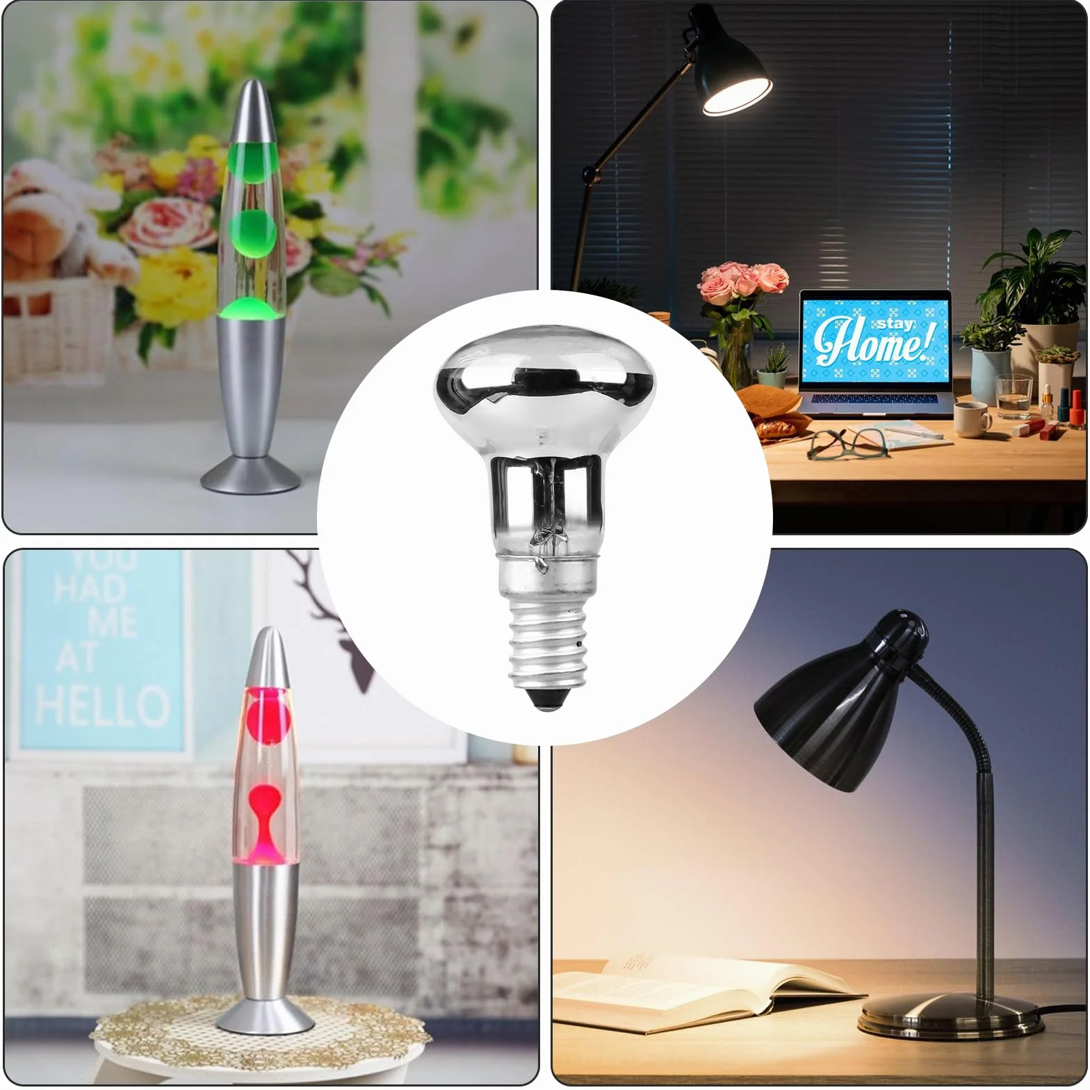Lot de 6 Ampoules R39 E14 30W pour Lampe à Lave, Blanc Chaud 400 Lm