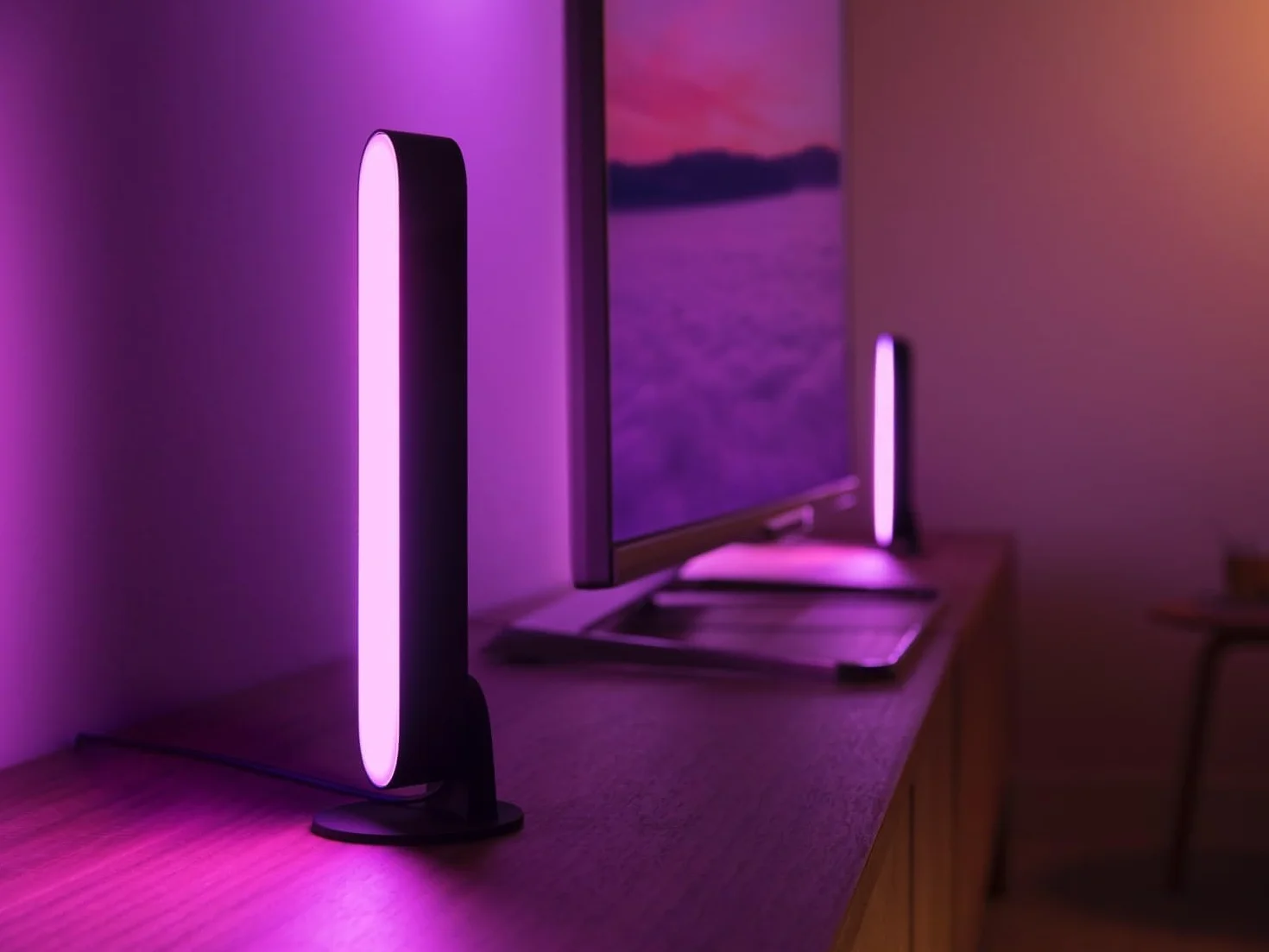 Philips Hue Play White and Color Ambiance Barre lumineuse LED connectée, Pack de 2, Noir