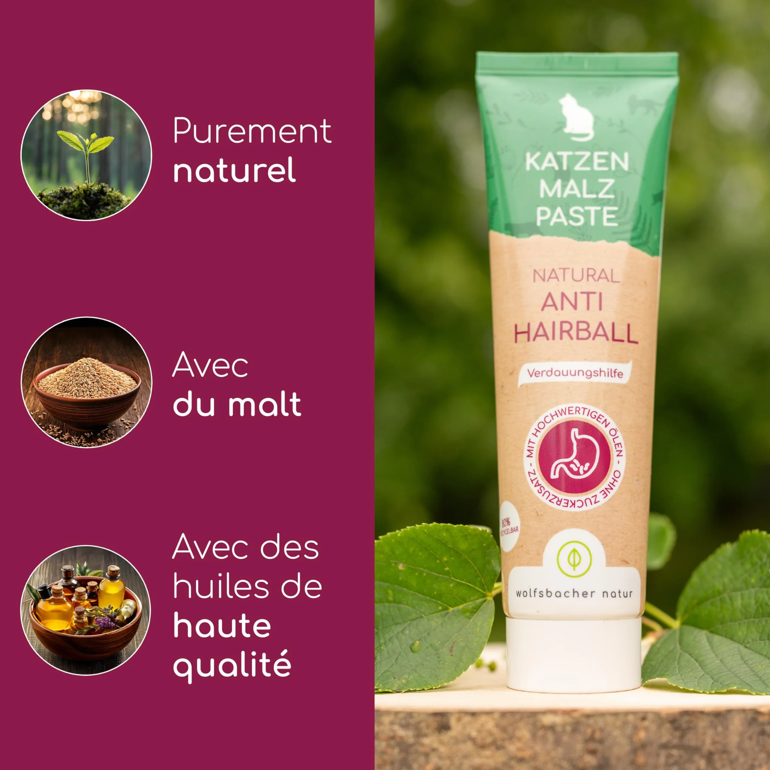 Pâte de Malt pour Chat Anti Boules de Poils 100g