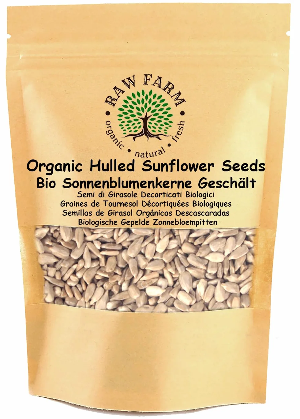 Graines de tournesol bio décortiquées 1 kg Raw Farm