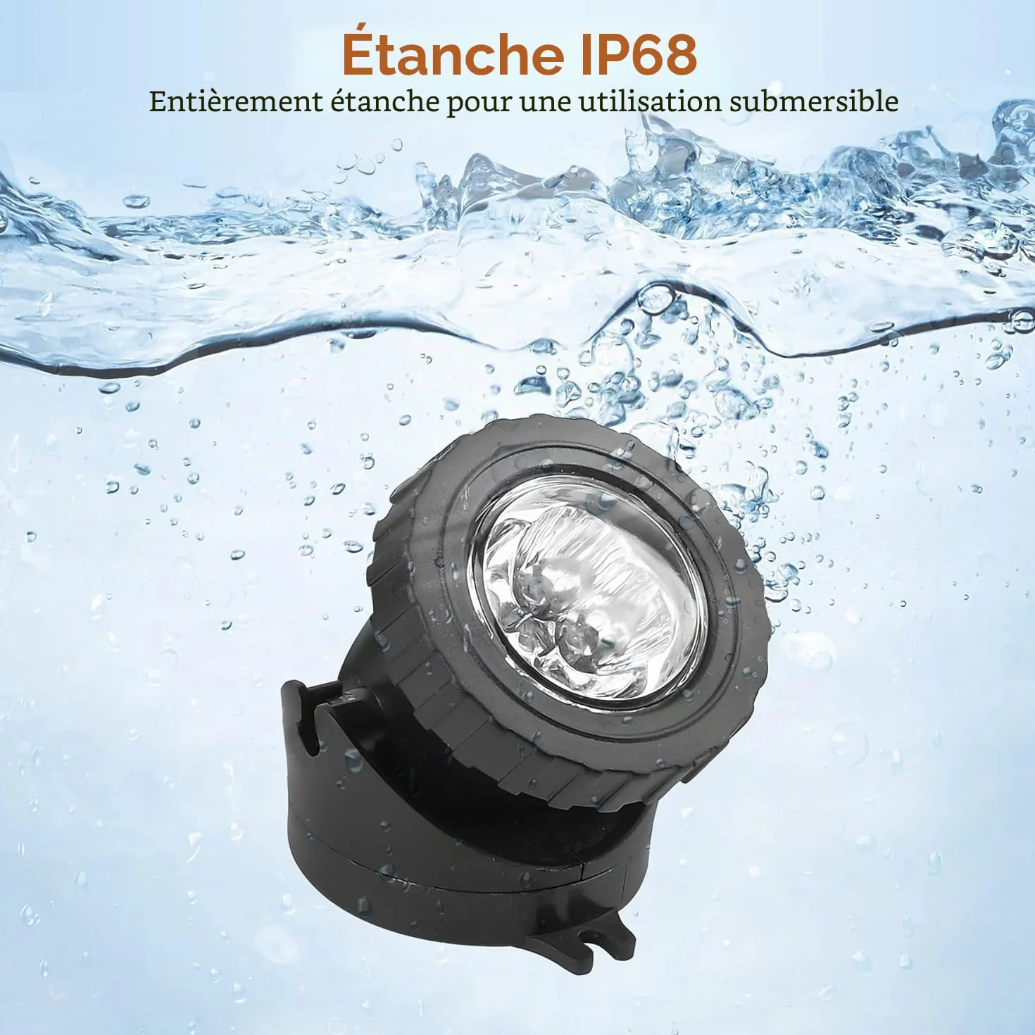 NATPOW Lumières LED Submersible RGB 5V IP68 Etanches Bassin Éclairage Aquarium Jardin Piscine Lot de 3