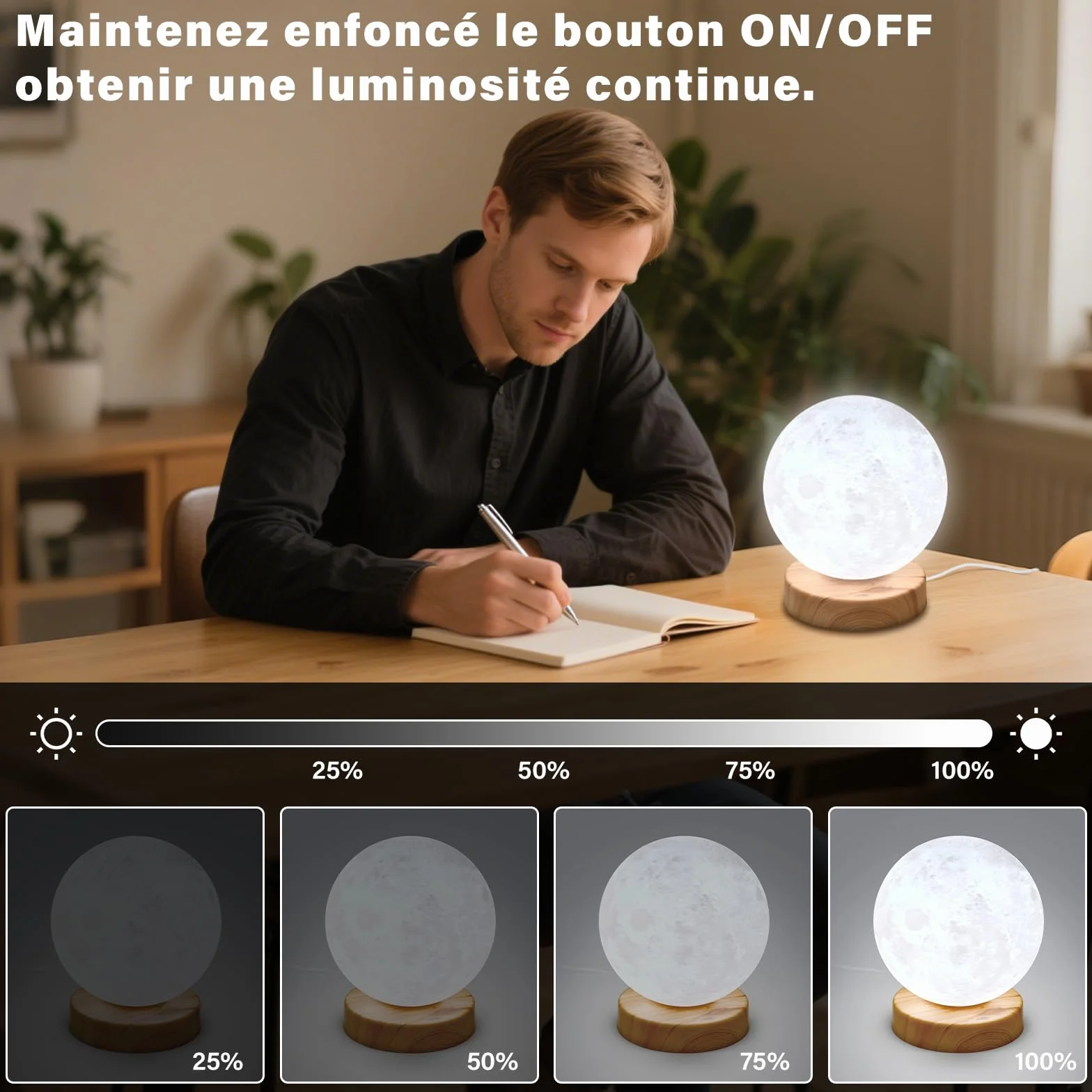 Lampe Lumière du Jour 10000 Lux sans UV 3 Températures de Couleur 4 Minuteries 5 Intensités Réglables Fonction Mémoire