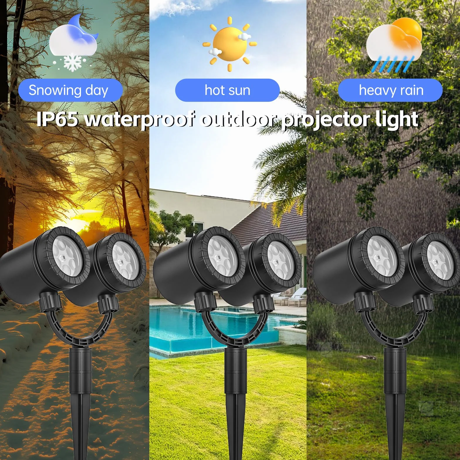 Projecteur de flocons de neige LED extérieur étanche décorations Noël