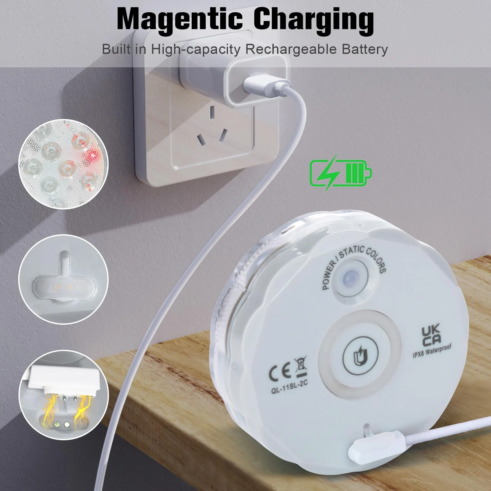 Lampes LED submersibles rechargeables avec télécommande, changement de couleur, étanches pour aquarium piscine douche jacuzzi