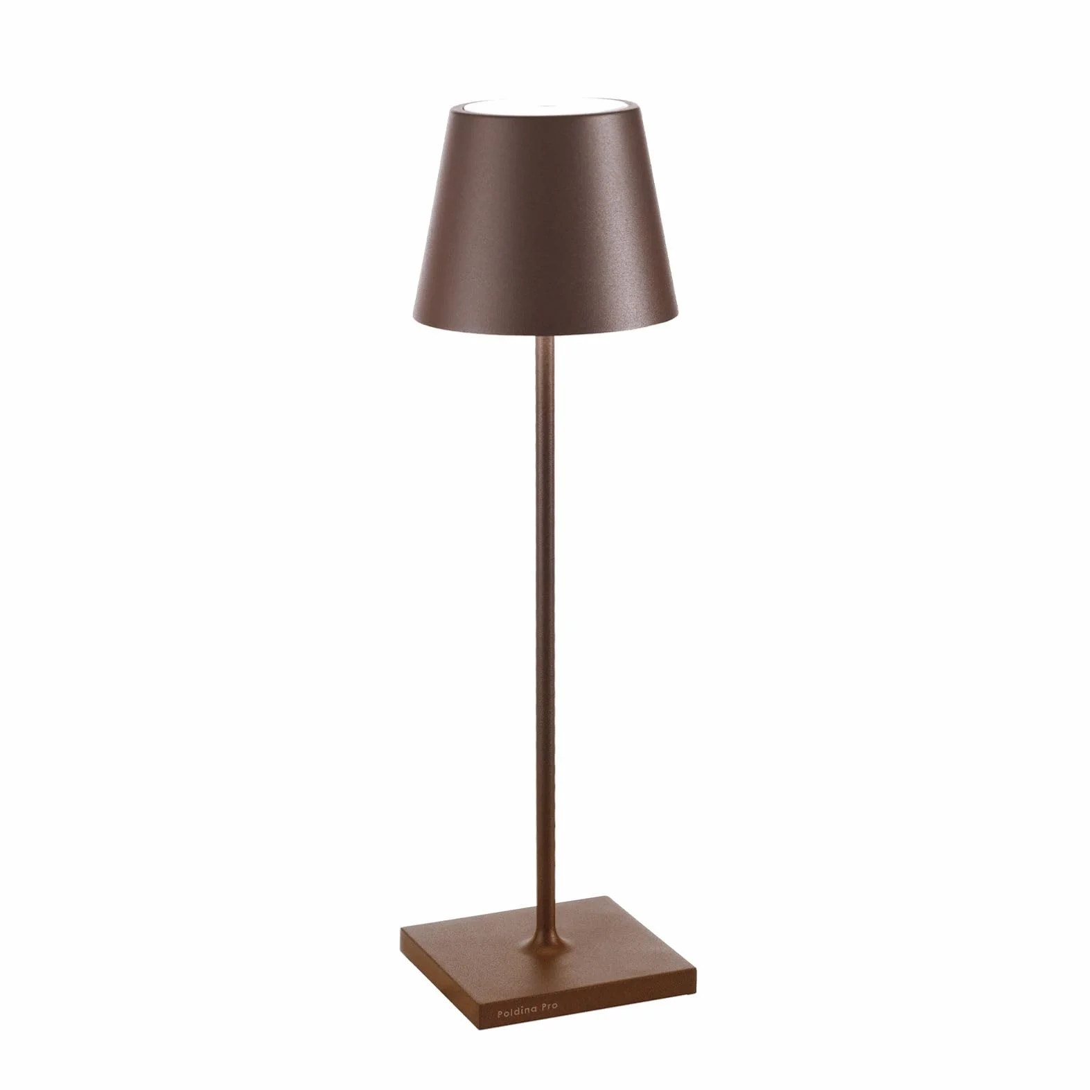 Zafferano Poldina Pro Lampe de Table Rechargeable Sans Fil Contrôle Tactile Dimmer 2200-3000 K Hauteur 38 cm Couleur Corten