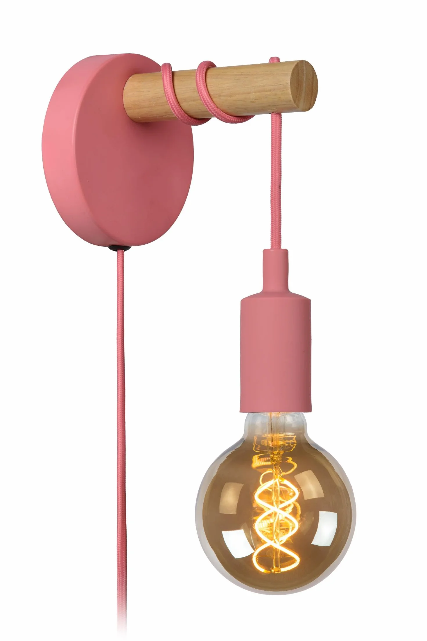 LUCIDE POLA Applique murale Rose Ø 12 cm 1xE27