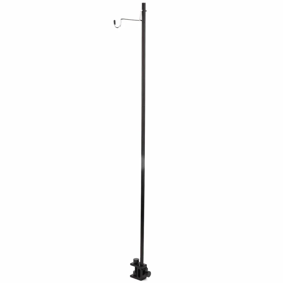 Poteau de Lampe de Table Pliant Portable Noir Alliage d'Aluminium Léger Hauteur Réglable Camping