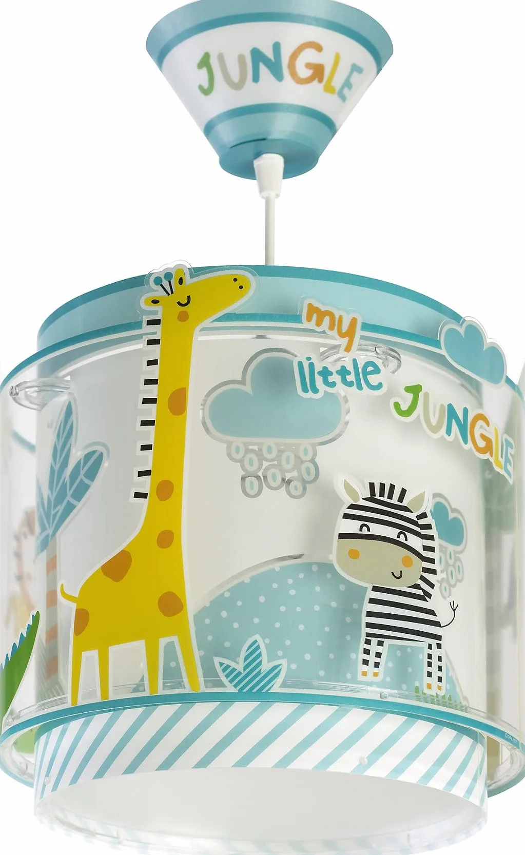 Dalber Lustre Chambre Lampe Suspension Enfant My Little Jungle Animaux Vert Lion Alligator Girafe E27