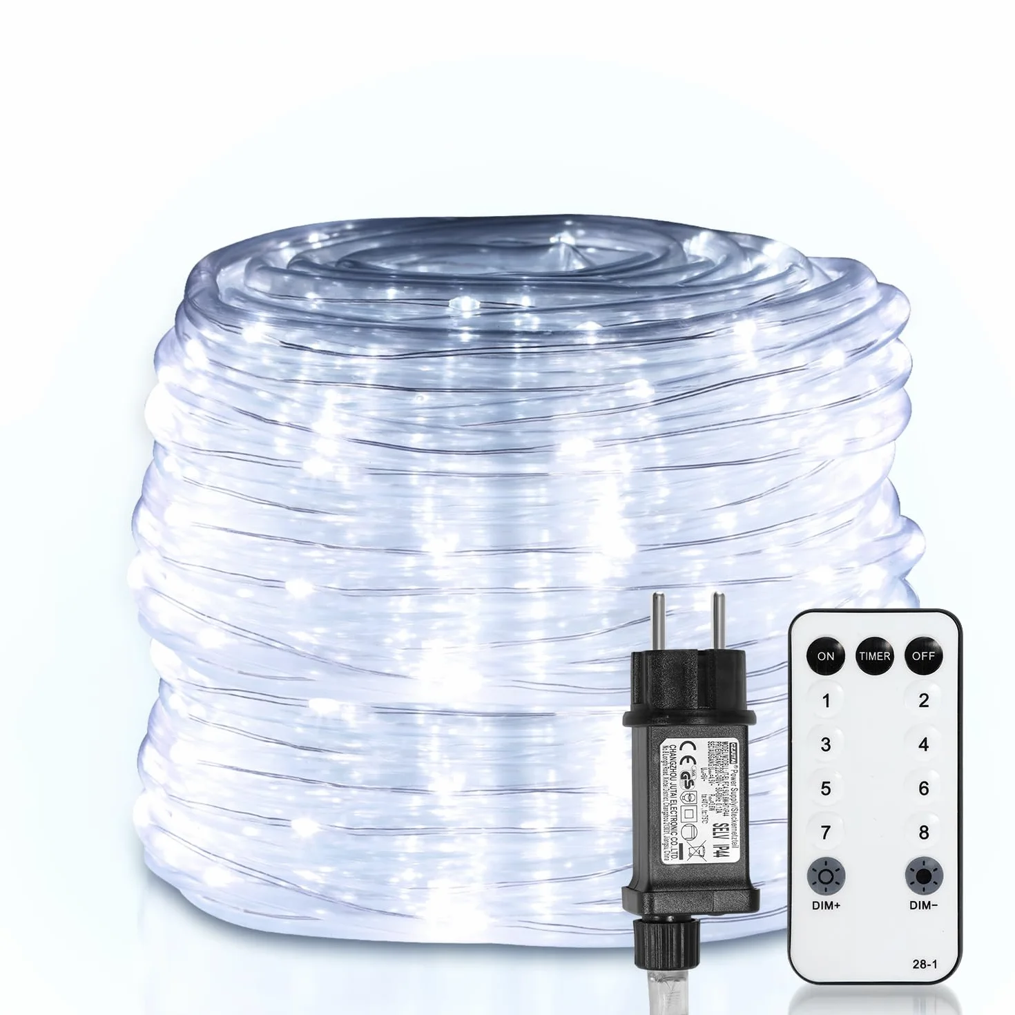 Guirlande lumineuse LED 20 m 200 LED étanche avec télécommande minuterie extérieur balcon terrasse lumière blanche froide