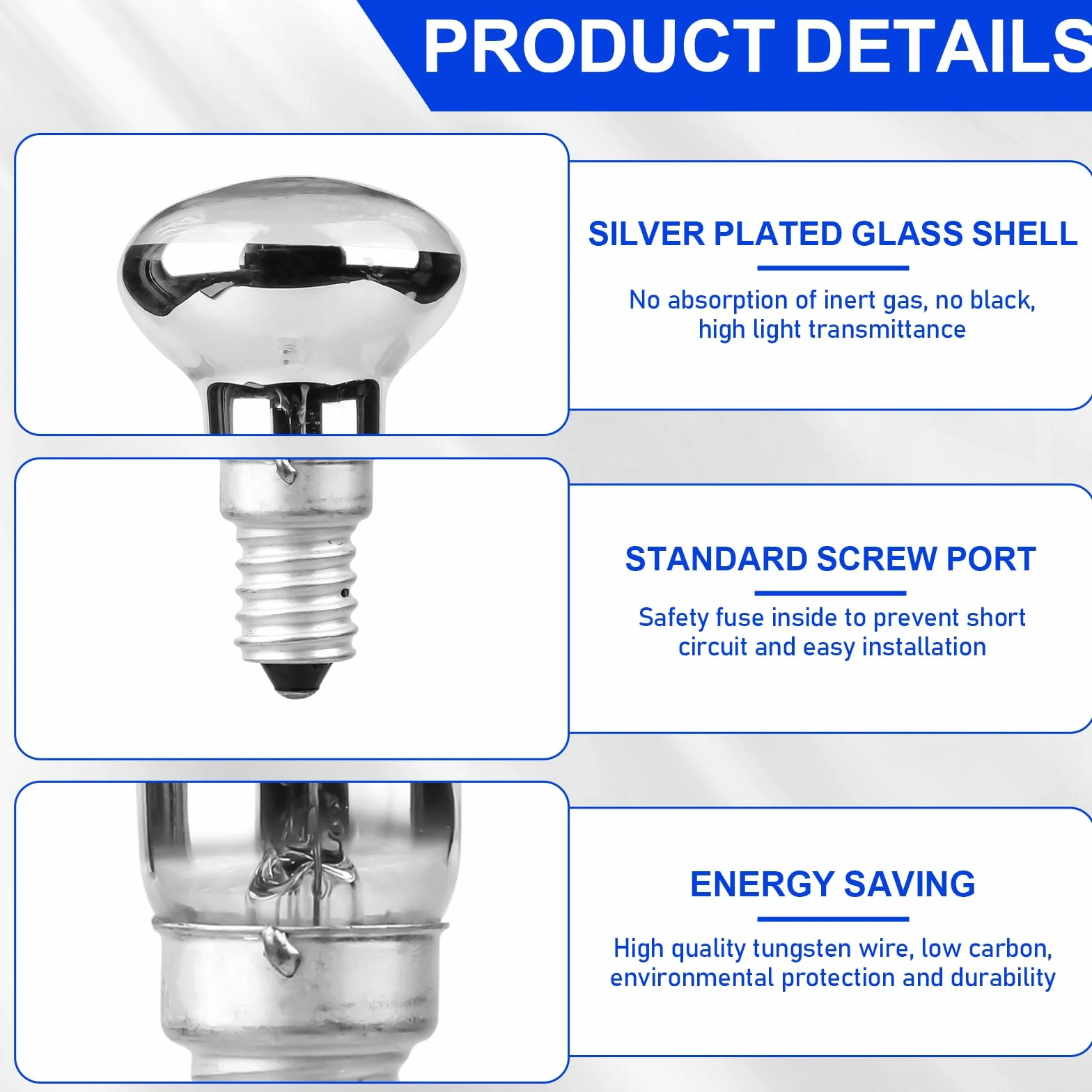 Lot de 6 Ampoules R39 E14 30W pour Lampe à Lave, Blanc Chaud 400 Lm