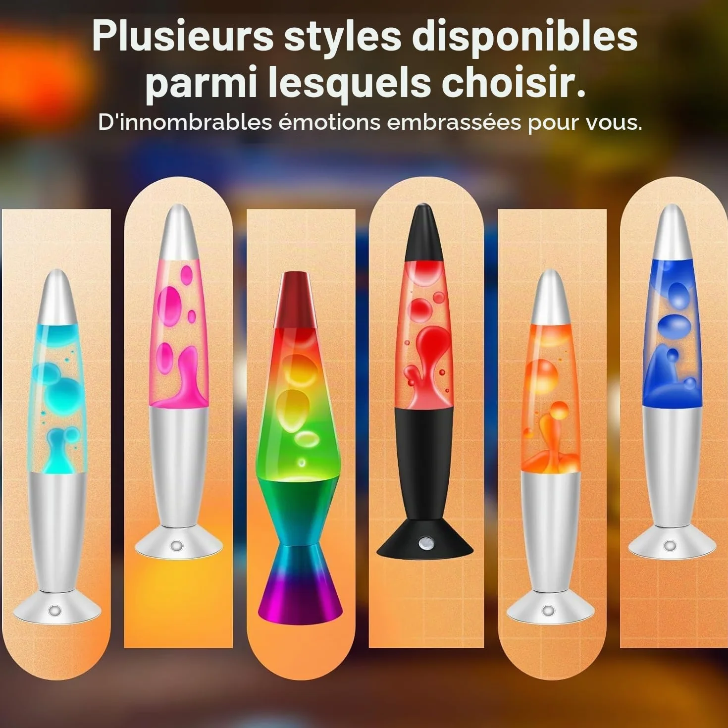 Lampe Multicolore Mouvement Liquide Cinétique Anti-Stress 13.5in LED Éco-Responsable avec Télécommande