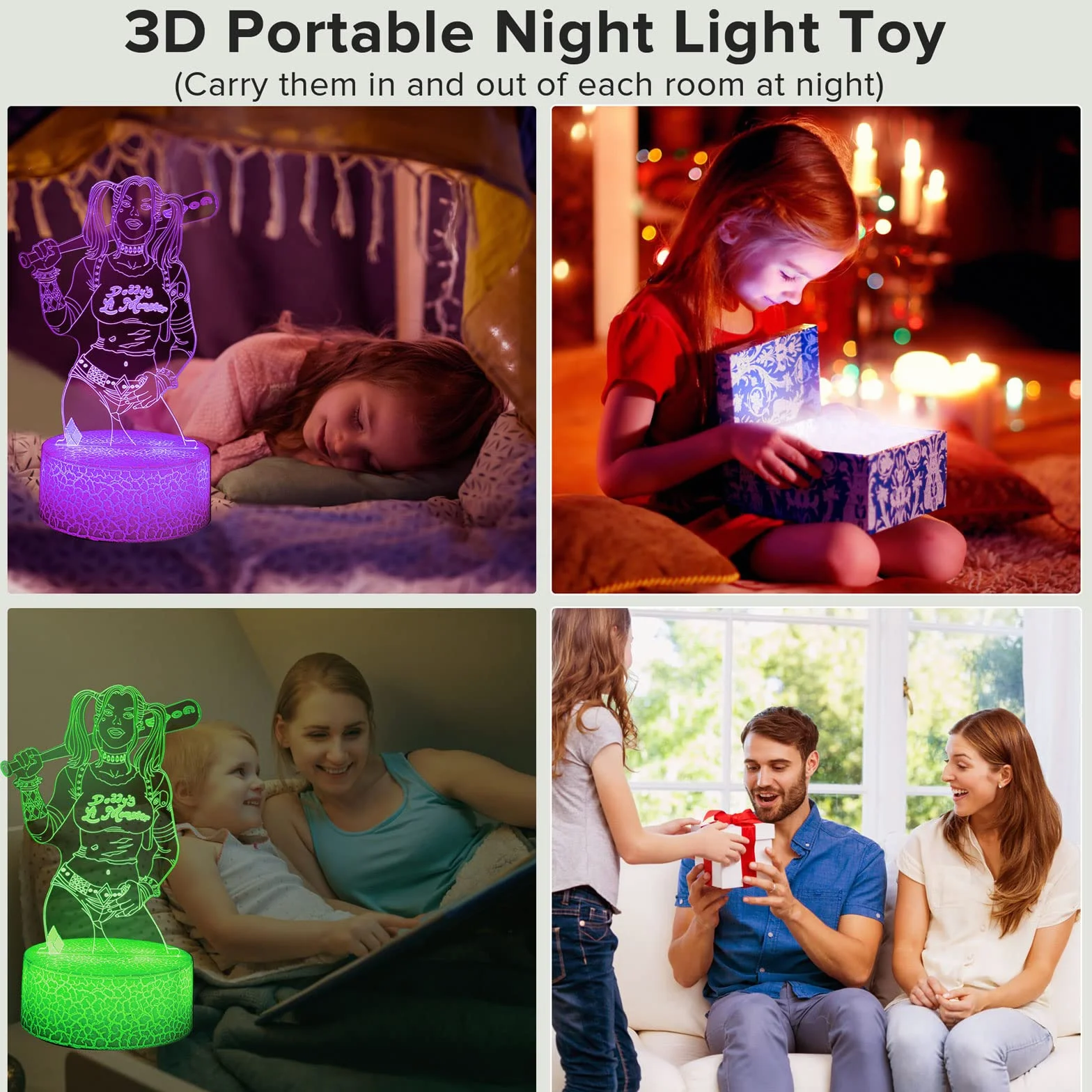 Anime 3D LED Veilleuse 16 Couleurs USB Tactile Télécommande Lampe de Table Monstre Comédie Cadeau Anniversaire