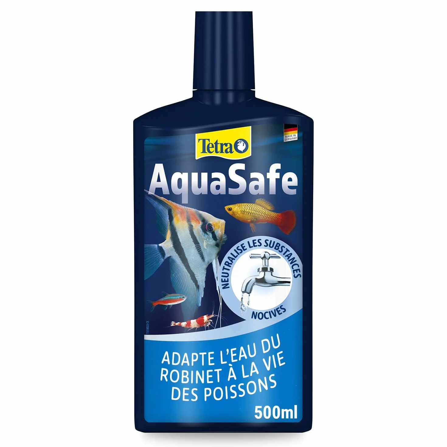 TETRA AquaSafe Conditionneur d'Eau Naturel 500 ml Anti-Stress Eau Douce Eau de Mer