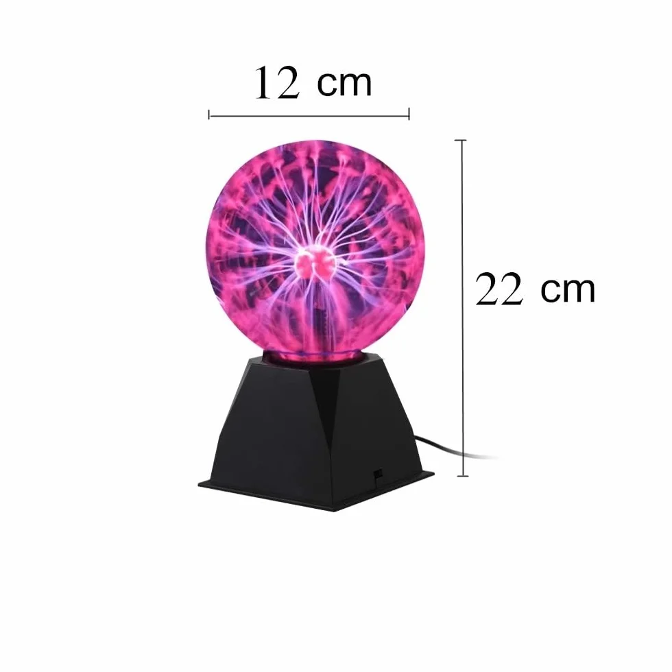 Lumière de Boule de Plasma 5 pouces Lampe de Sphère d'Ion Sensible au Toucher Rouge