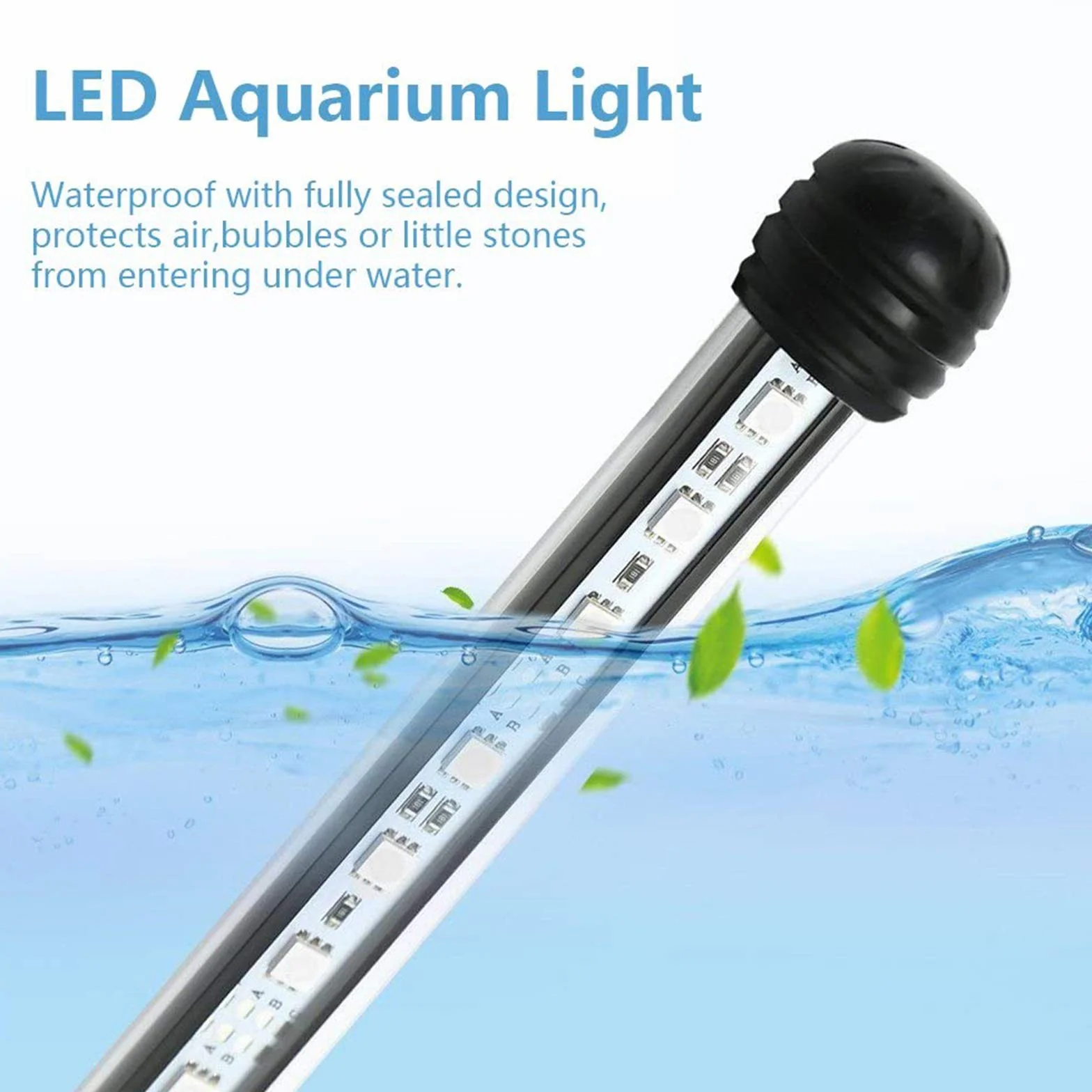 SolarNovo LED Aquarium Lampe Tube Étanche RGB 1.8x112cm avec Télécommande