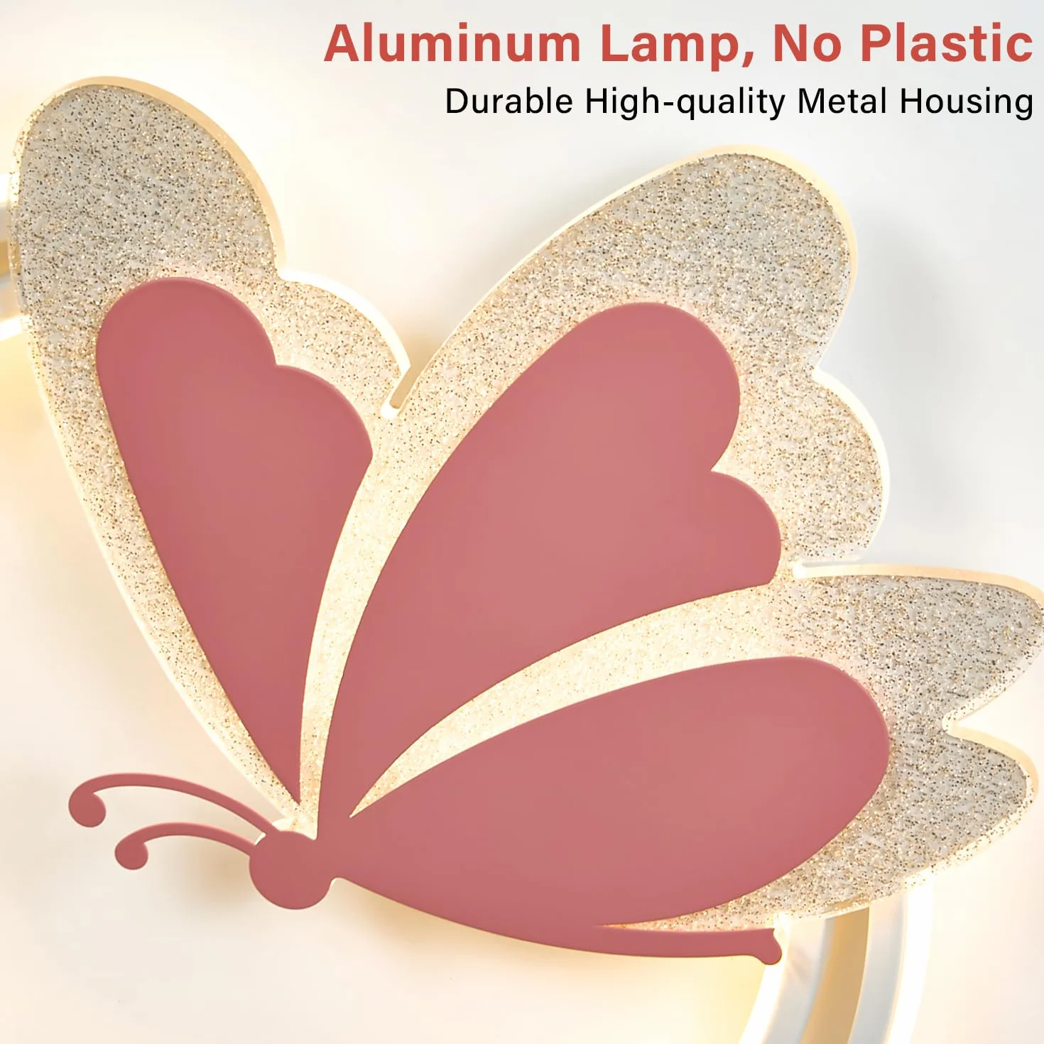 Plafonnier LED Papillon 48W avec Télécommande 4800lm Température Réglable 3000-6500K 47×40cm Métal