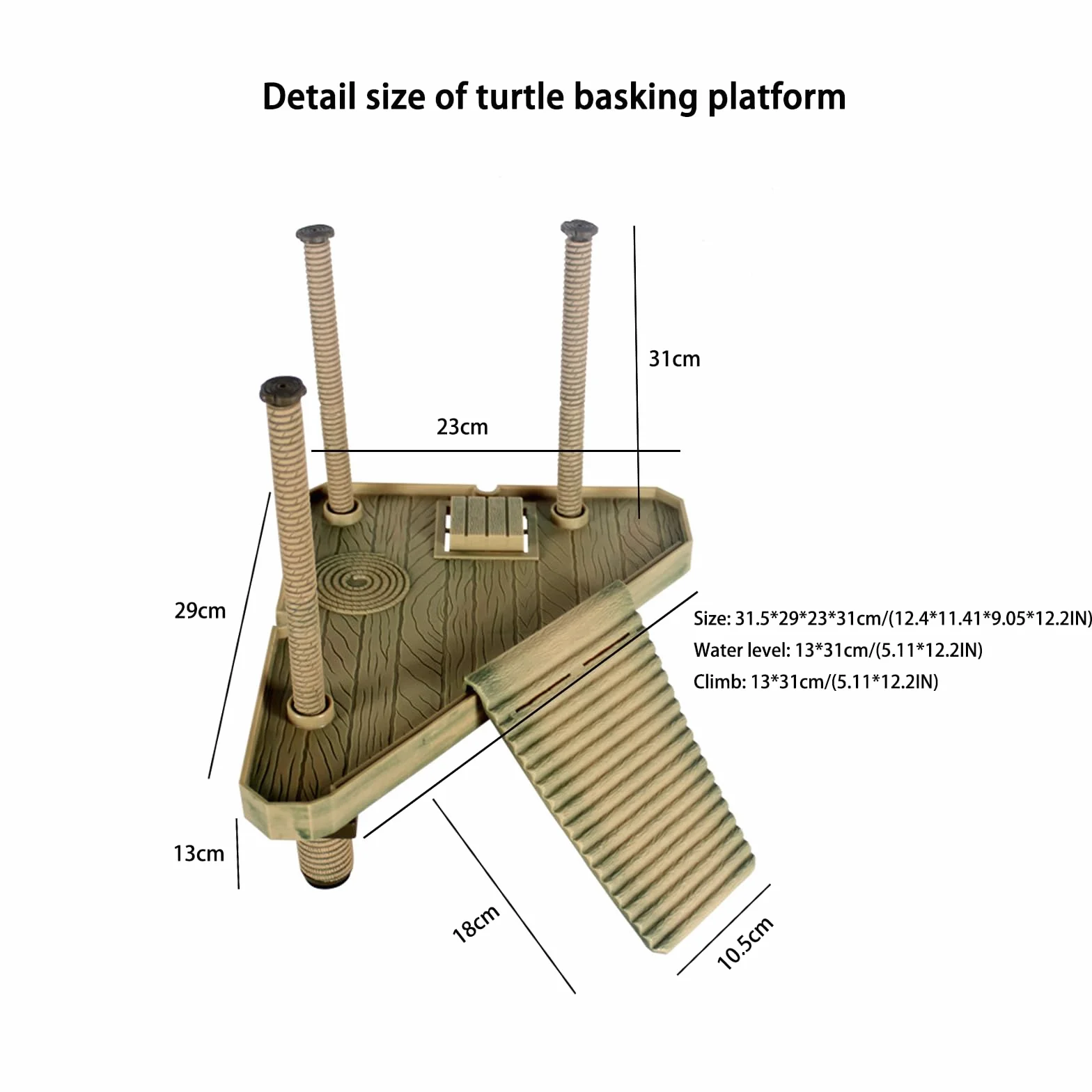 Plateforme Flottante pour Tortue avec Échelle Moyen