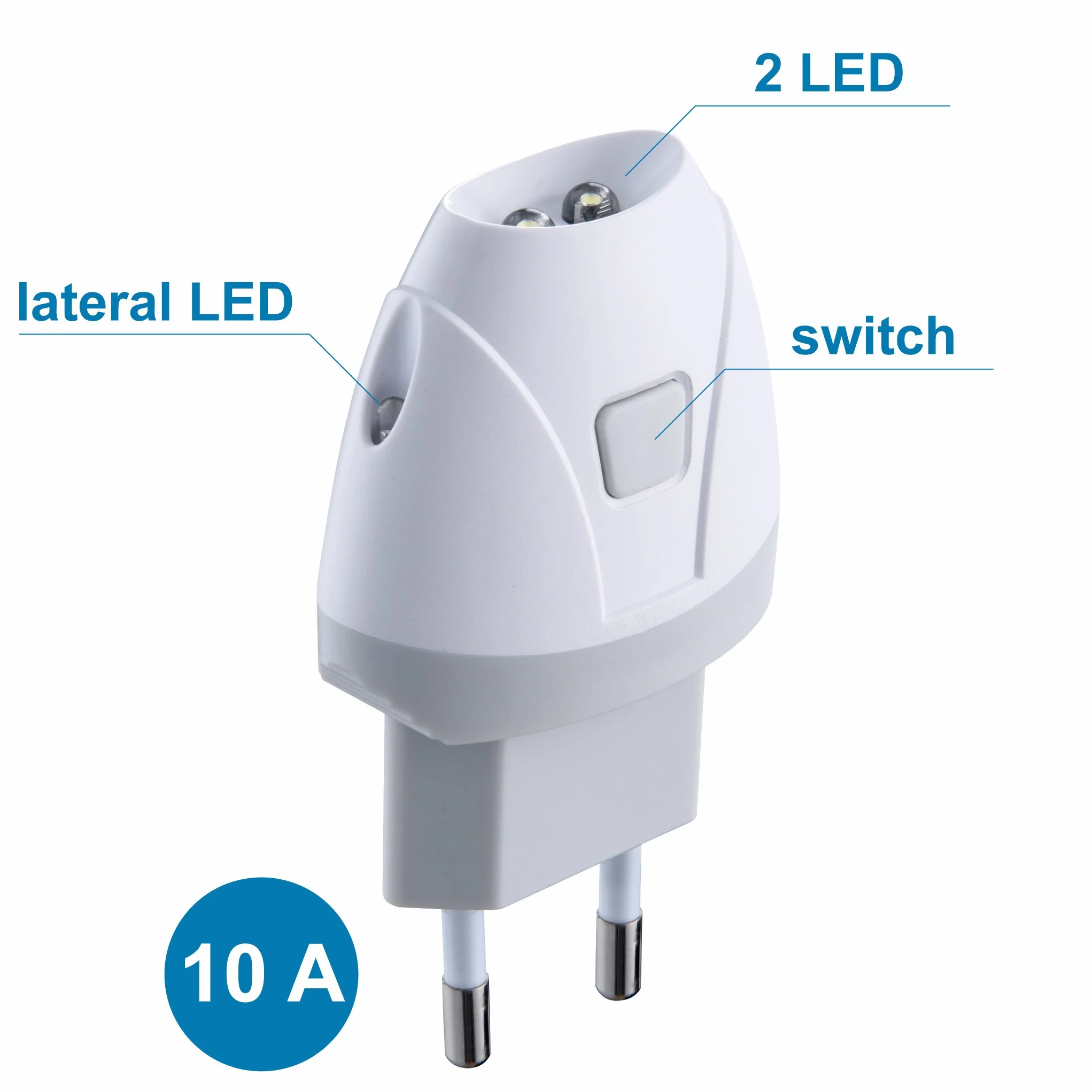 Electraline Lampe de poche de secours automatique LED blanche avec éclairage de courtoisie