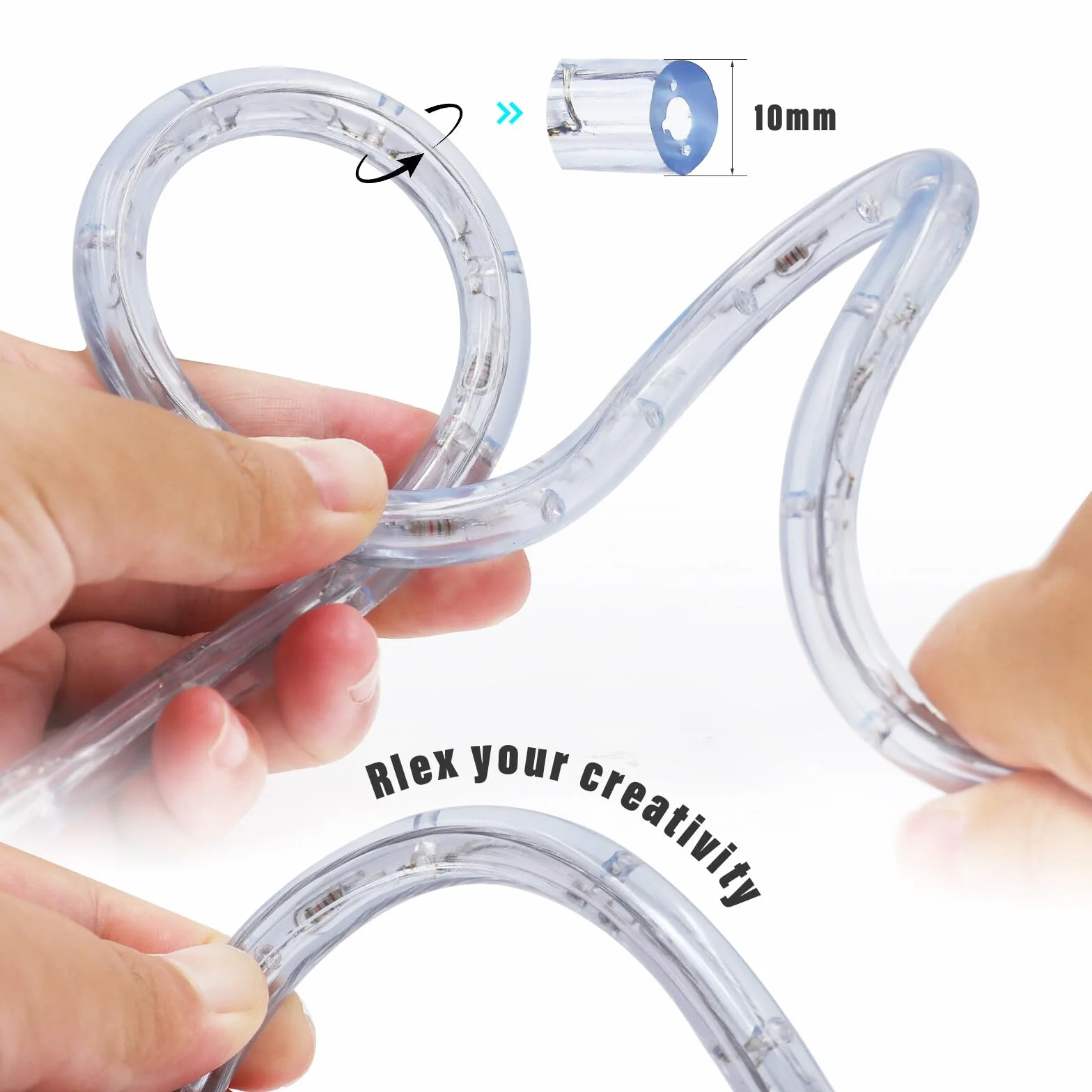 Tube Lumineux LED Extérieur IP65 36leds/m Guirlande Lumineuse Etanche 3M Blanc