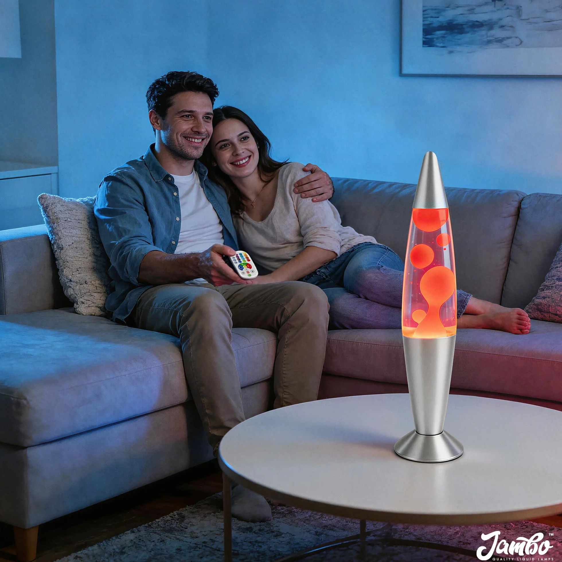 Jambo 17-Color Changing LED Motion Lamp 16" Night Light with Remote for Bedroom Living Room