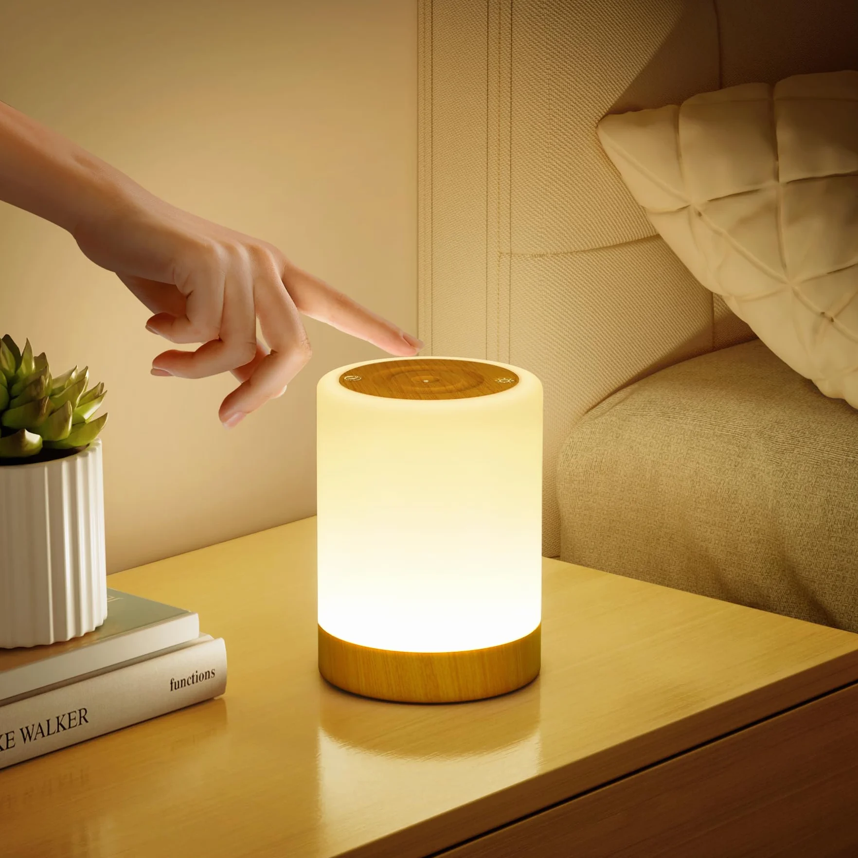 Lampe de Chevet Tactile 5 Modes 256 Couleurs RVB LED Rechargeable USB Sans Fil