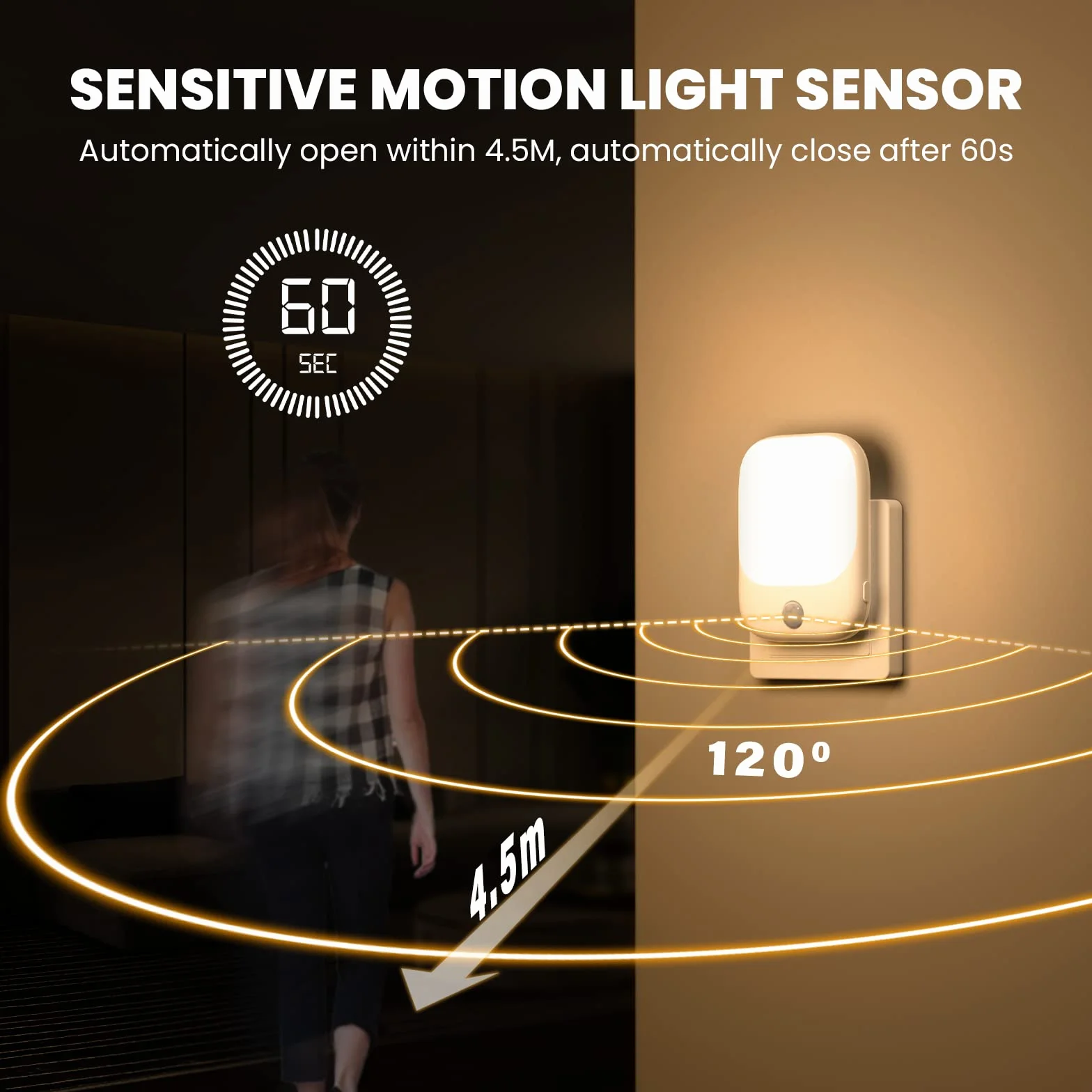 Lot de 2 Veilleuses LED, Veilleuse Prise Electrique avec 5 Niveaux Luminosités et Capteur de Crépuscule