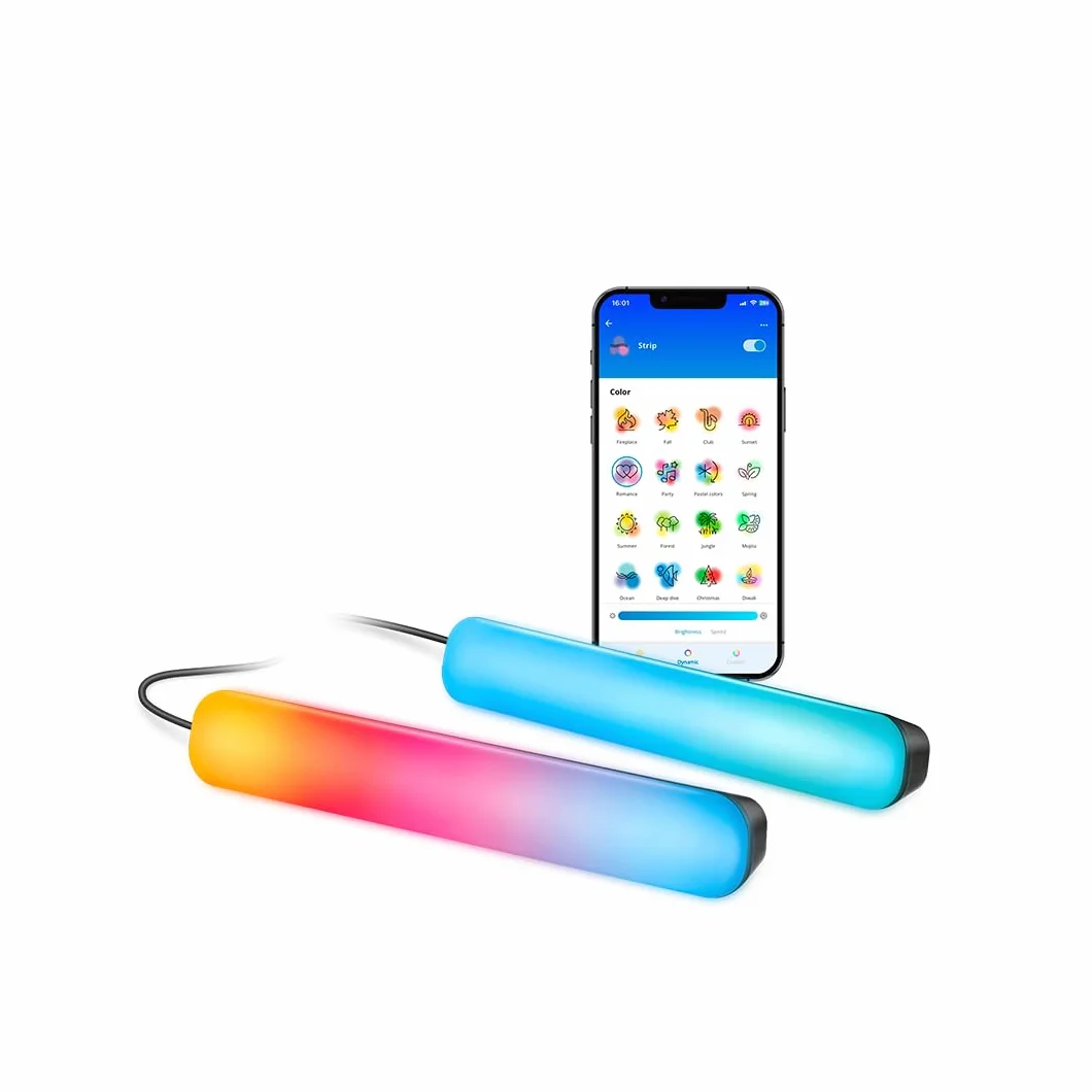 WiZ Gradient Light Bars RGBIC Multicolore Wi-Fi Contrôle App Voix Compatible Google Home Alexa HomeKit