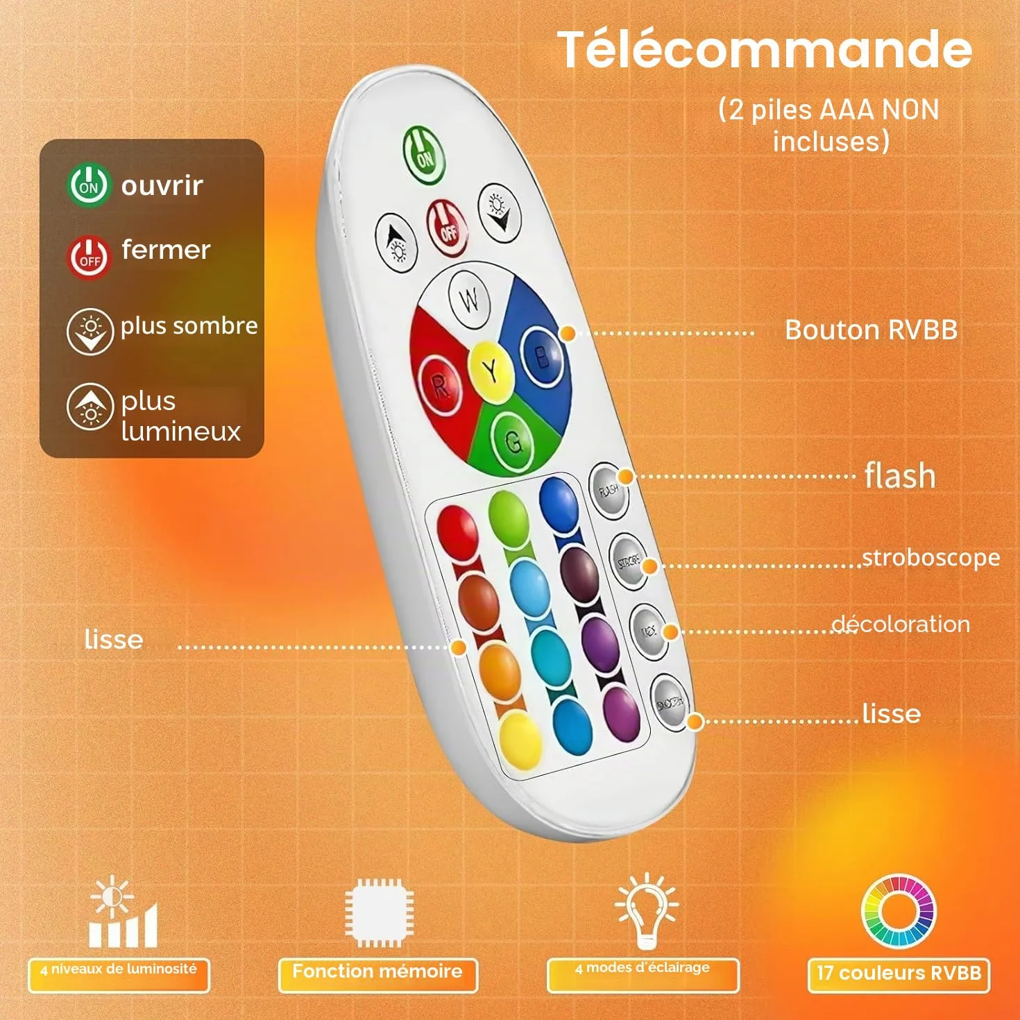 Lampe Multicolore Mouvement Liquide Cinétique Anti-Stress 13.5in LED Éco-Responsable avec Télécommande