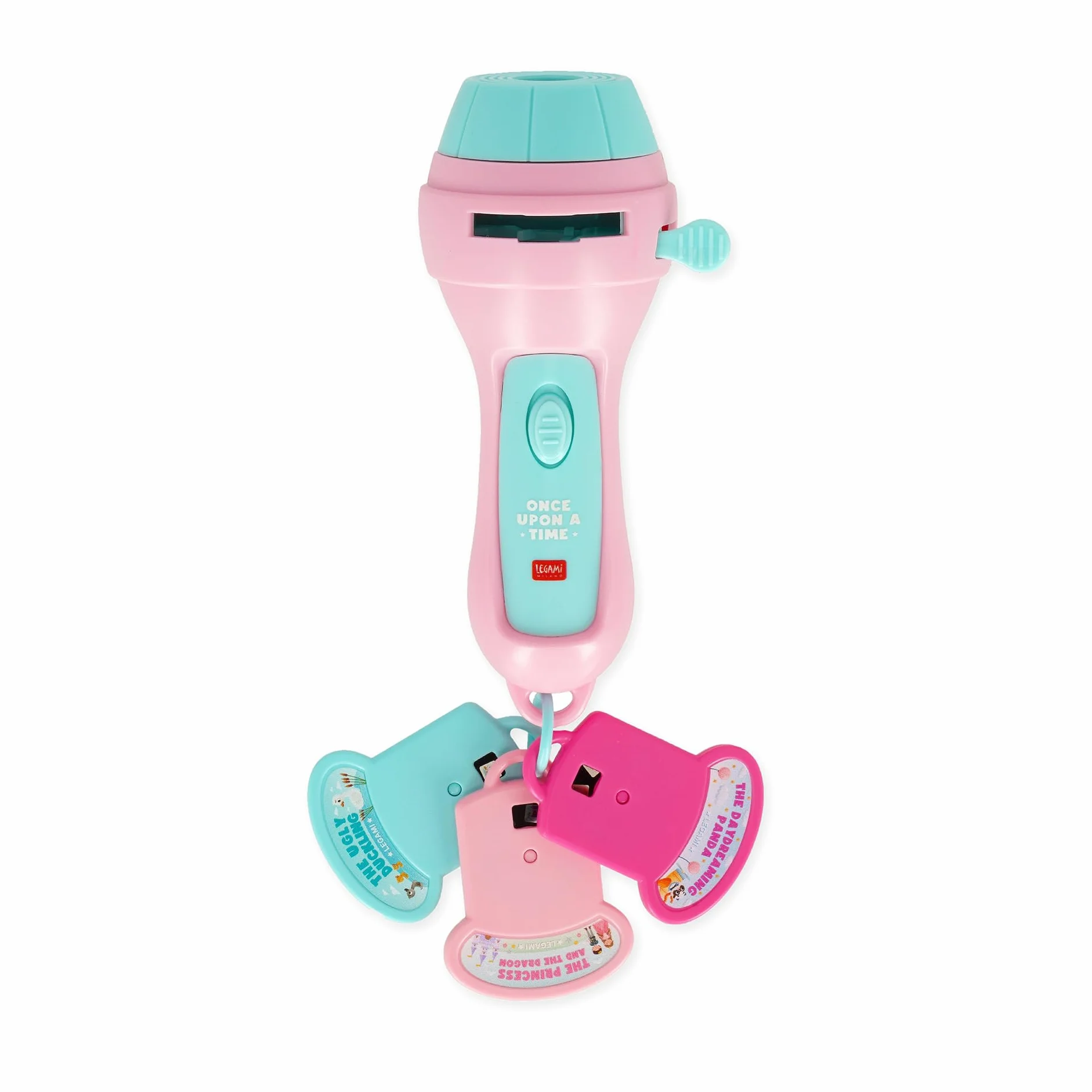LEGAMI Once Upon a Time Pink Story Projecteur Lampe de Poche 3 Contes Enfants 3 Disques 8 Diapositives 7 x 14.5 x 6.3 cm