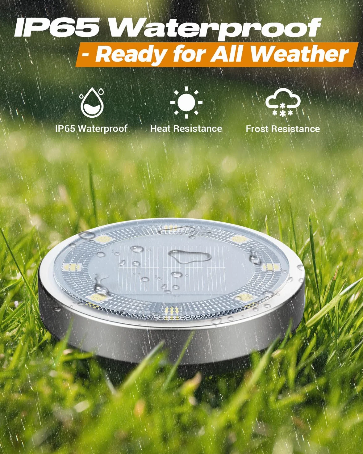 Lot de 8 Lampe Solaire Au Sol, 8 LED Jardin Exterieur Solaire Etanche, Spot Solaire Extérieur pour Chemins Pelouse Terrasse, Blanc Froid