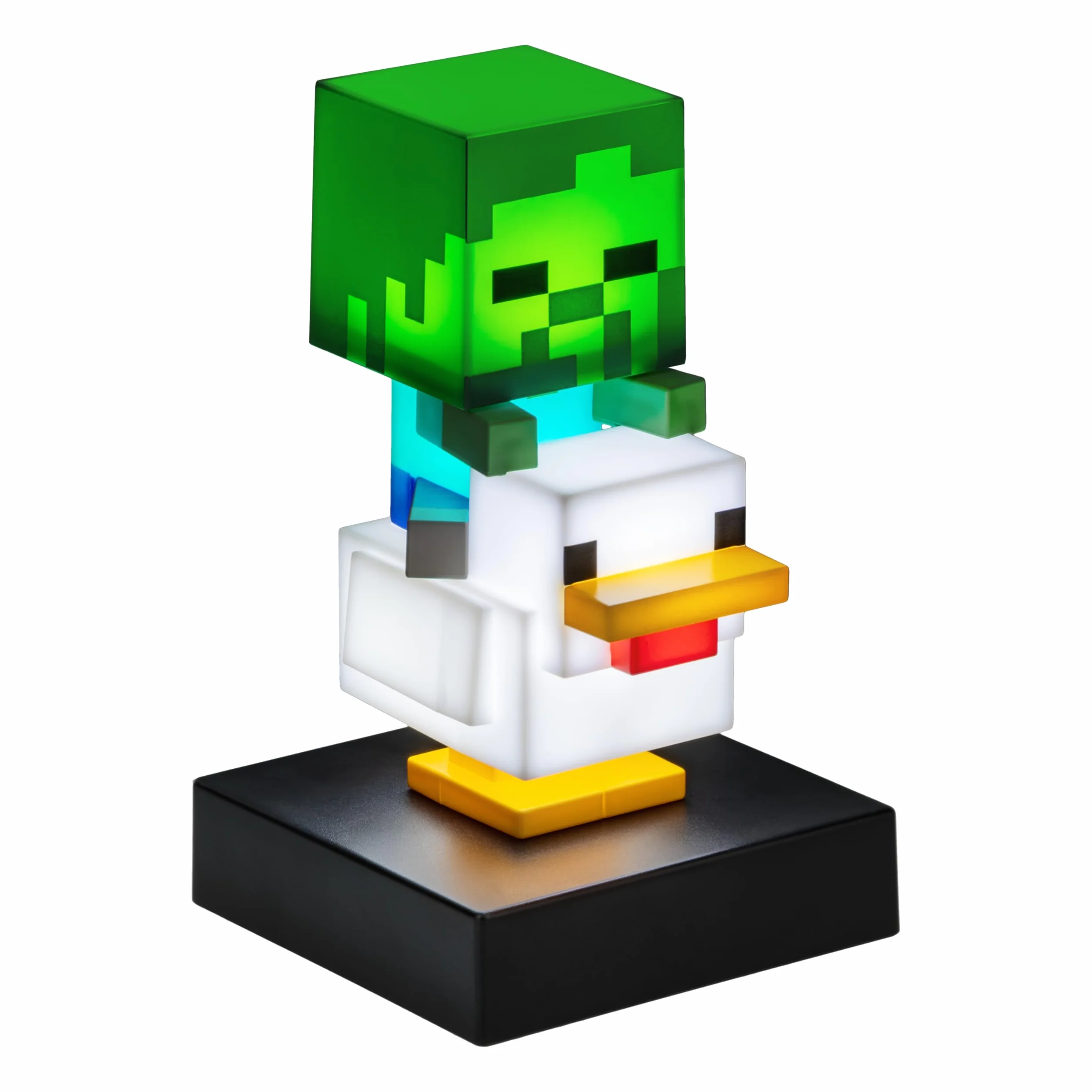Paladone Minecraft Chicken Jockey Icon Light 12cm Light-Up Mini Figure Lamp for Gamers