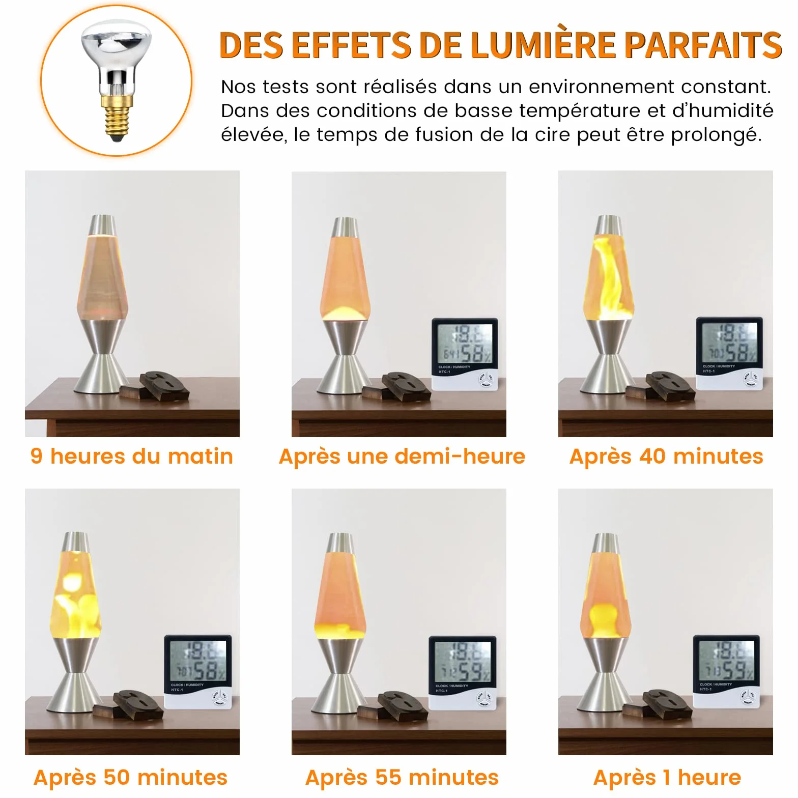 Bonlux 25W E14 R39 ampoule lampe à lave 4pcs