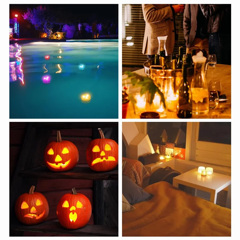 Lampes LED Submersibles RGB avec Télécommande pour Piscine, 2 Pièces