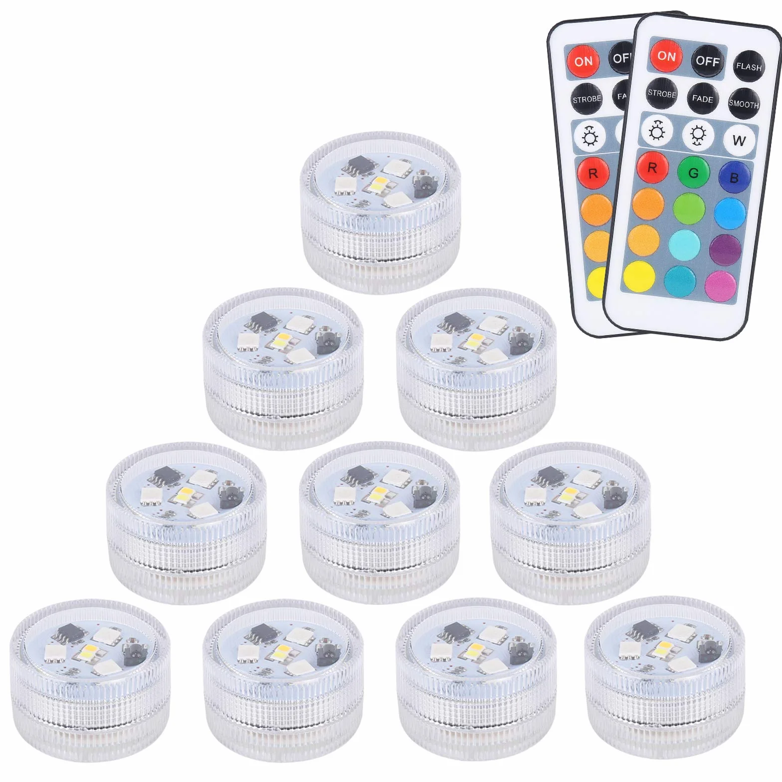 ALED LIGHT Mini Lumières LED Submersible RGB Multicolore Étanche avec 2 Télécommandes pour Piscine Étang Aquarium