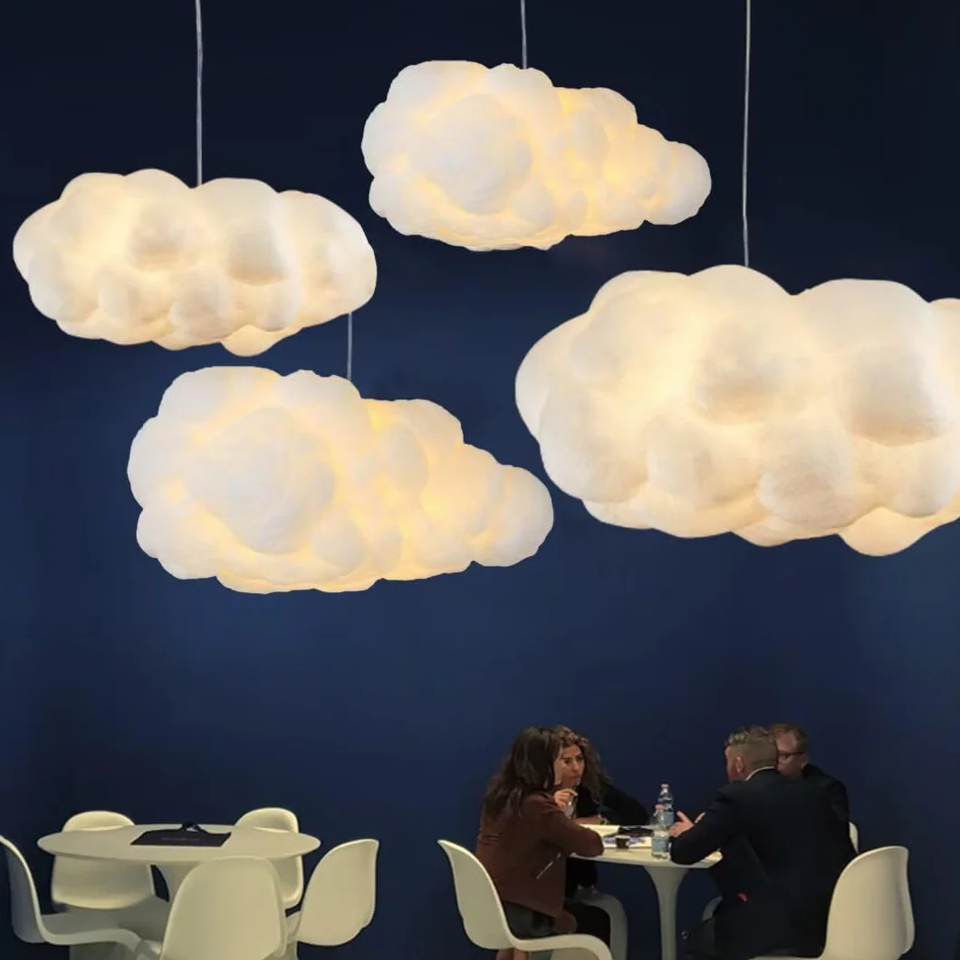 Creative Coton Flottant Plafonnier Décoratif Simulation Nuage Pendentif Lumière