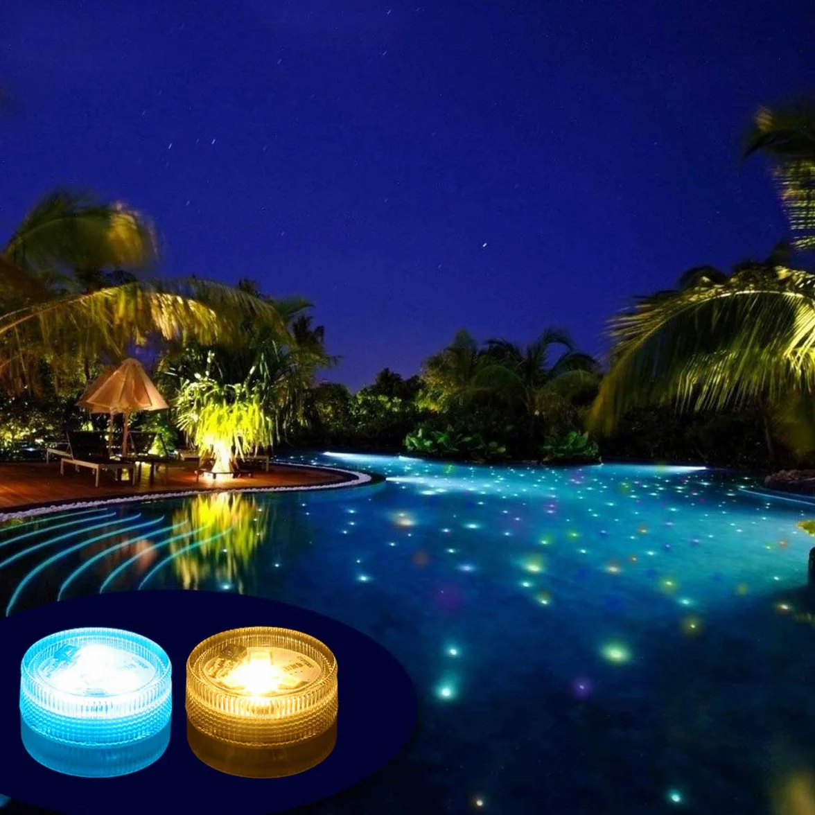 ALED LIGHT Mini Lumières LED Submersible RGB Multicolore Étanche avec 2 Télécommandes pour Piscine Étang Aquarium