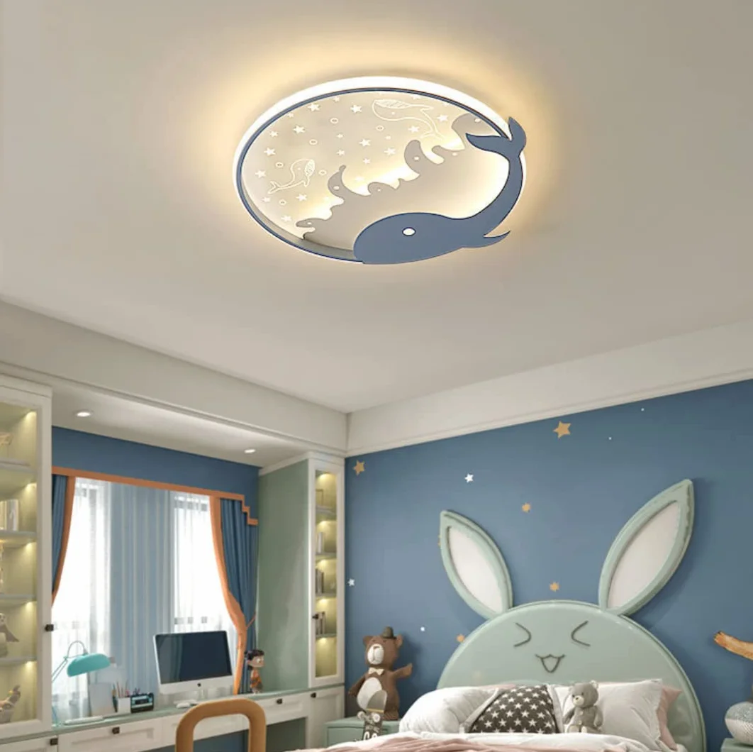 Creux Dauphin LED Plafonnier Chambre d'Enfant 28W 15.9" 3 Éclairage