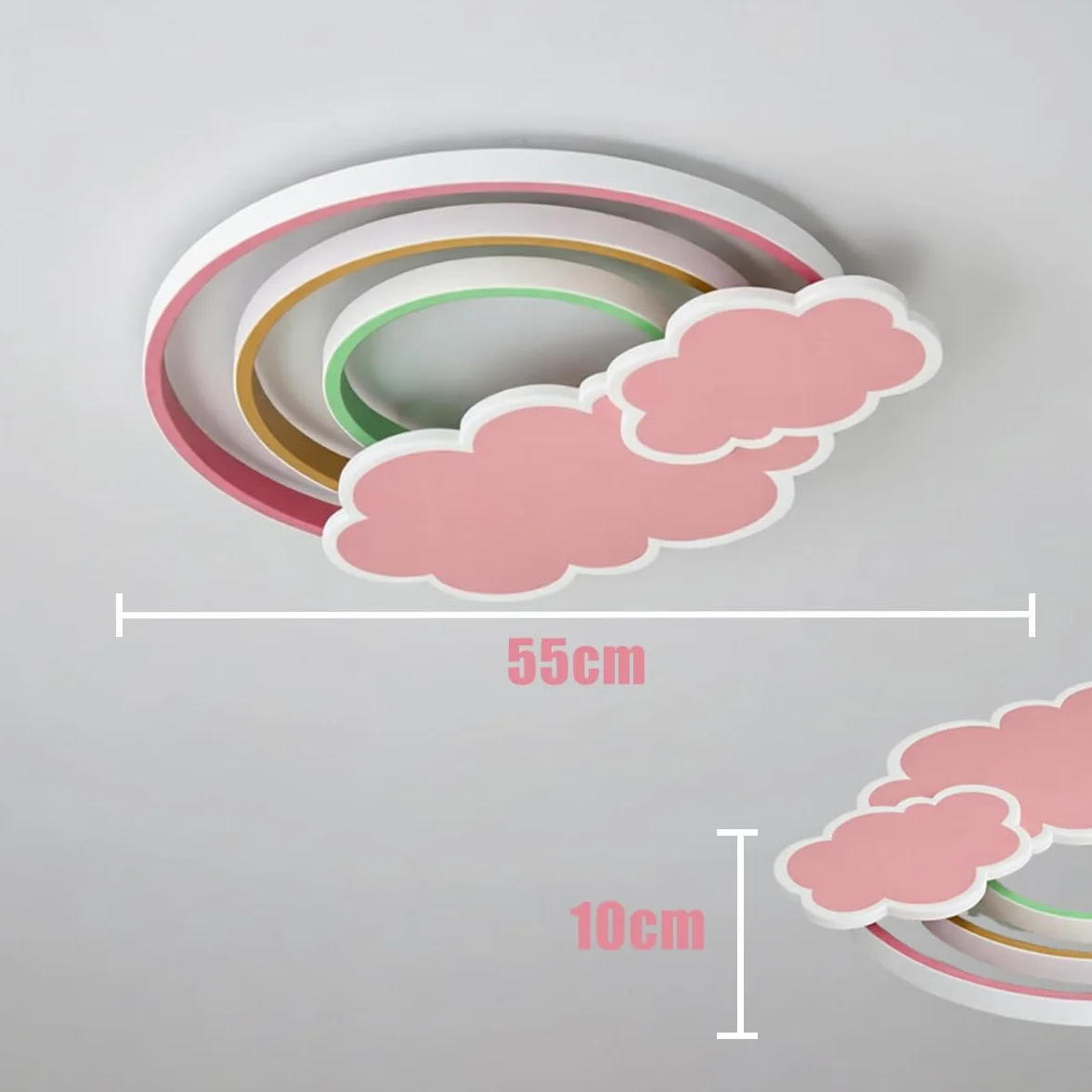 KZT Plafonnier LED Enfant Dimmable Télécommande Nuages Arc-en-Ciel 3000K-6000K