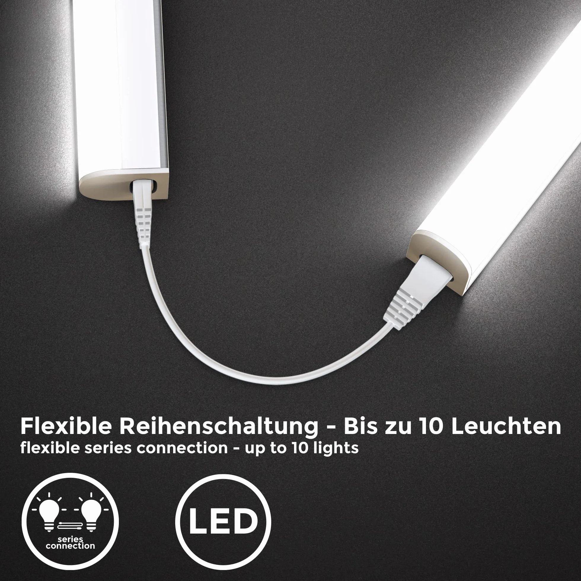 B.K.Licht réglette LED 8W 573mm 700Lm 4000K blanc neutre cuisine atelier