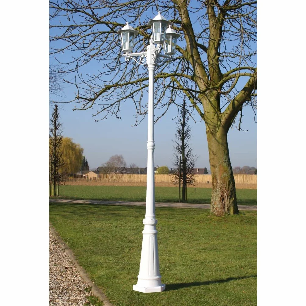 vidaXL Lampadaire extérieur triple blanc