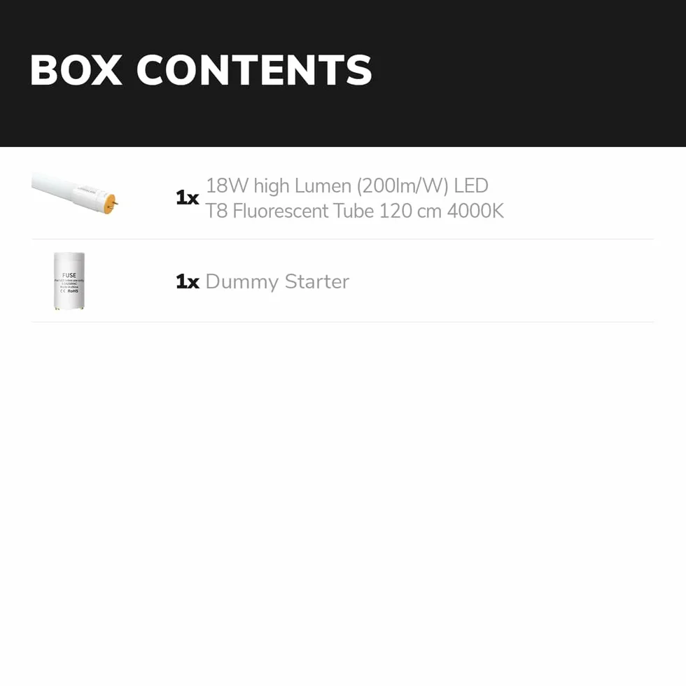 HOFTRONIC T8 G13 Tube LED 120cm 18W 3600 Lumen 4000K Blanc Neutre Remplace Tube Fluorescent 120W Sans Scintillement