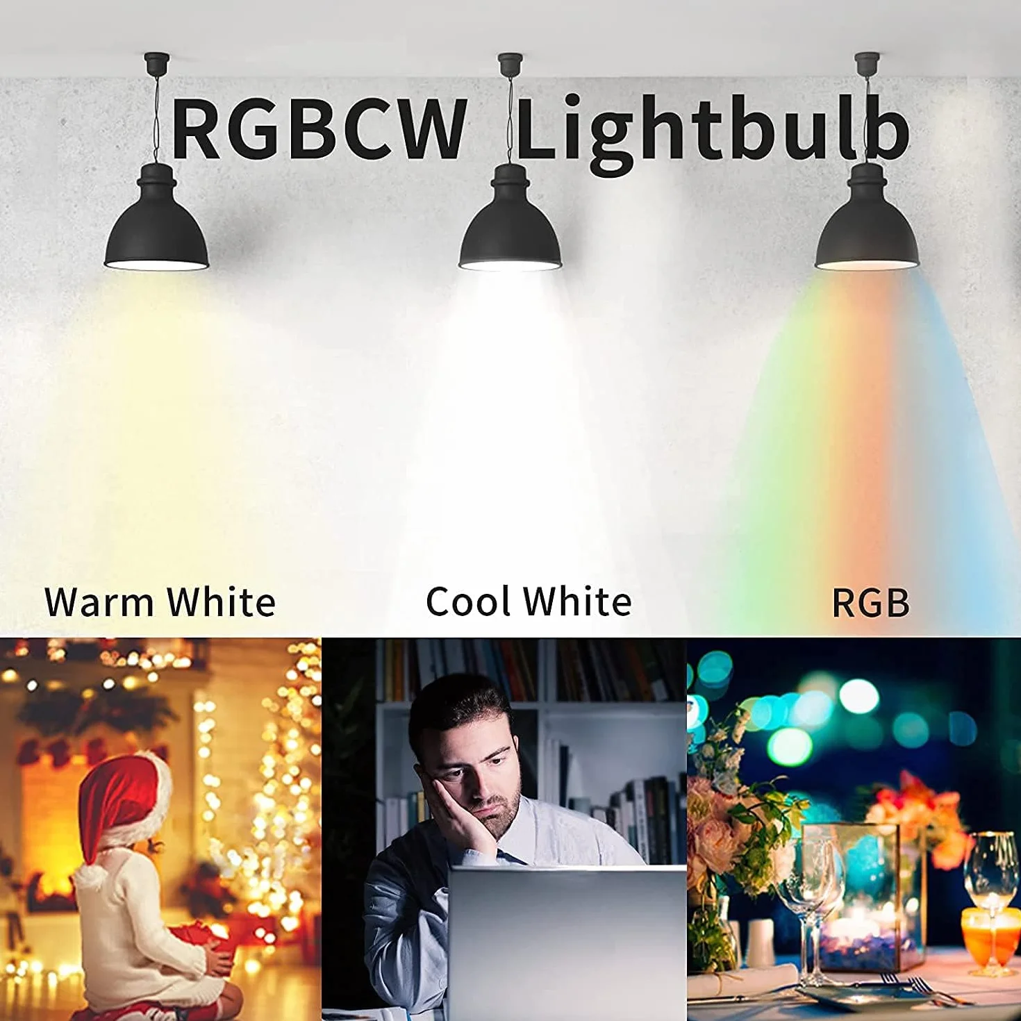 Fitop Ampoule LED WiFi E14 Dimmable 4.9W 470Lm RGB 16 Millions de Couleurs Compatible Alexa Google Home Paquet de 4