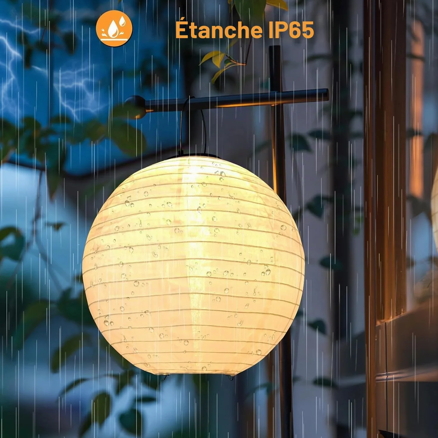Lanternes Solaires d'Extérieur Lot de 4 25cm LED Jardin Résistantes aux Intempéries Blanc Chaud