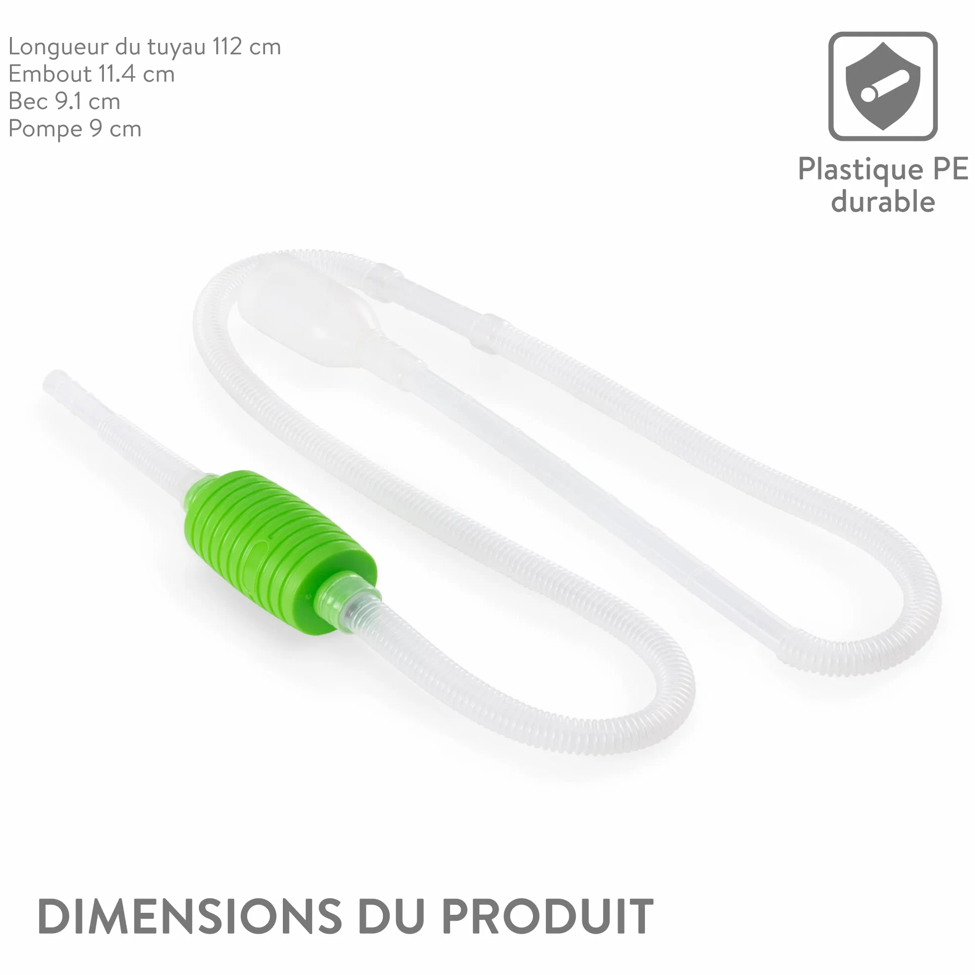 Luigi's Aspirateur Aquarium Kit Pompe Nettoyage Siphon Puissant Vidange Complète Filtre Gravier