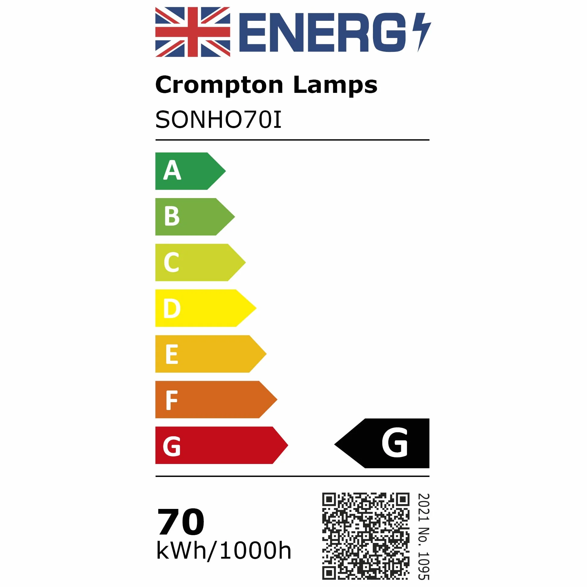 Crompton Lamps Son-E 70W Plus ES Allumage interne haute pression sodium E27